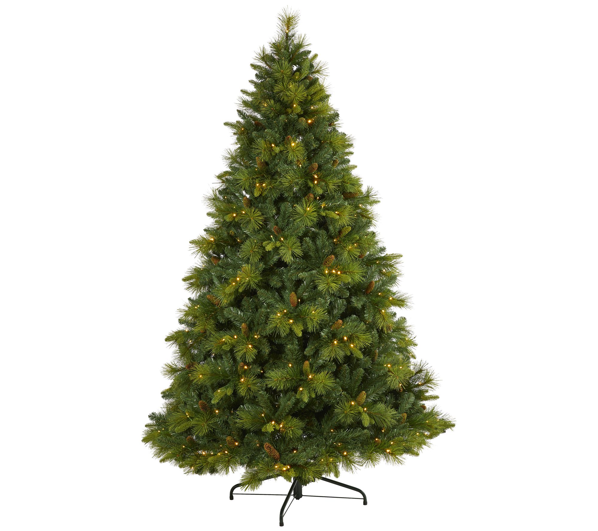 7.5' Lit North Carolina Pine Christmas Tree by Nearly Natural - QVC.com