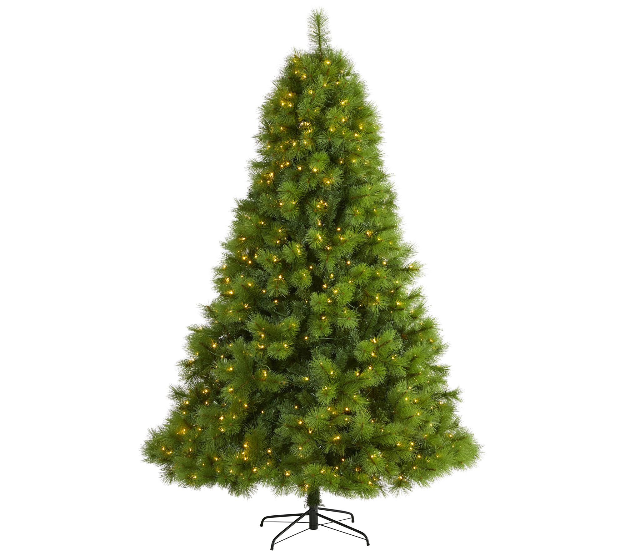 7.5' Lit Green Scotch Pine Christmas Tree by Nearly Natural - QVC.com