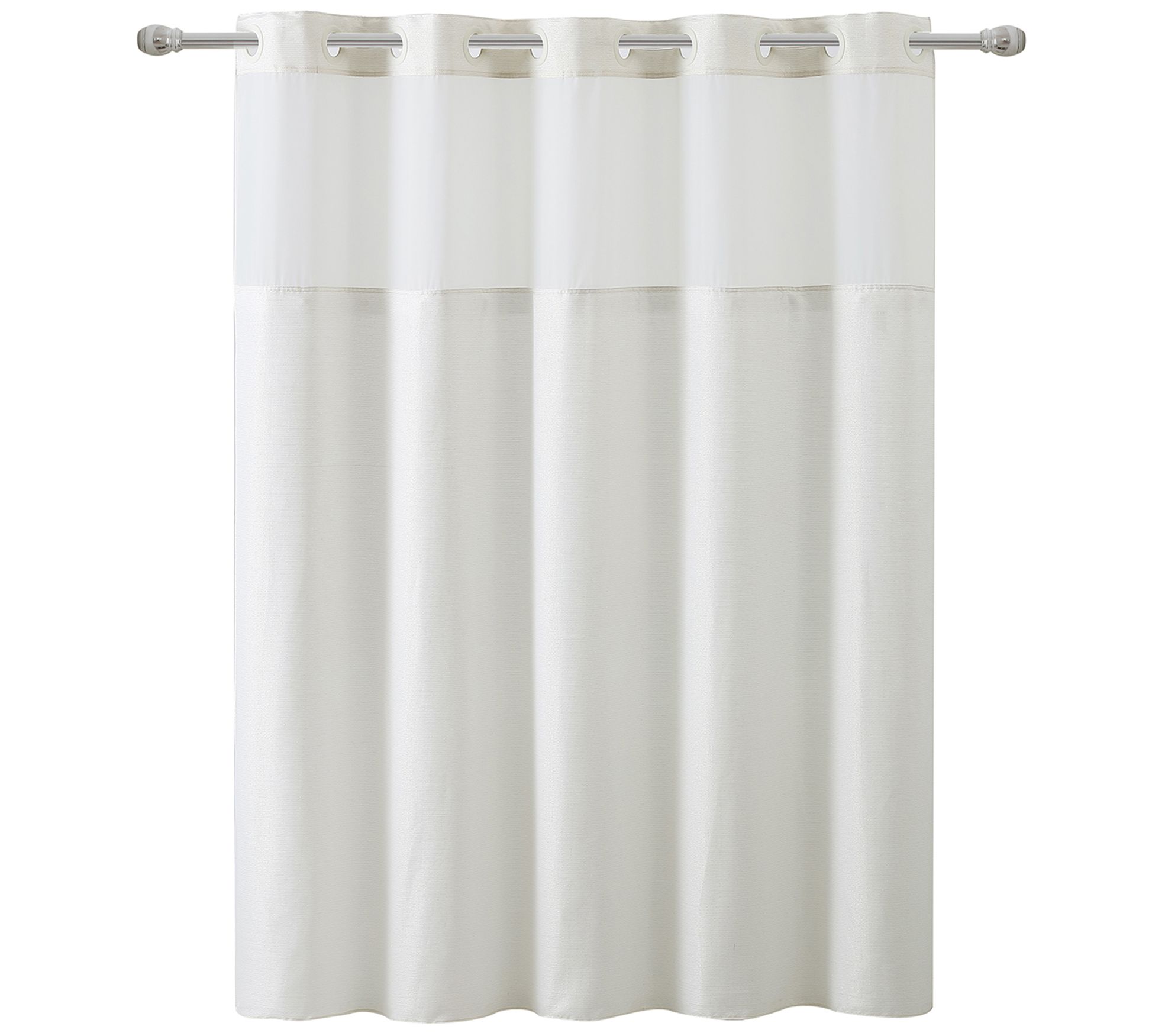 Hookless Silver Lux Shower Curtain with Peva Liner