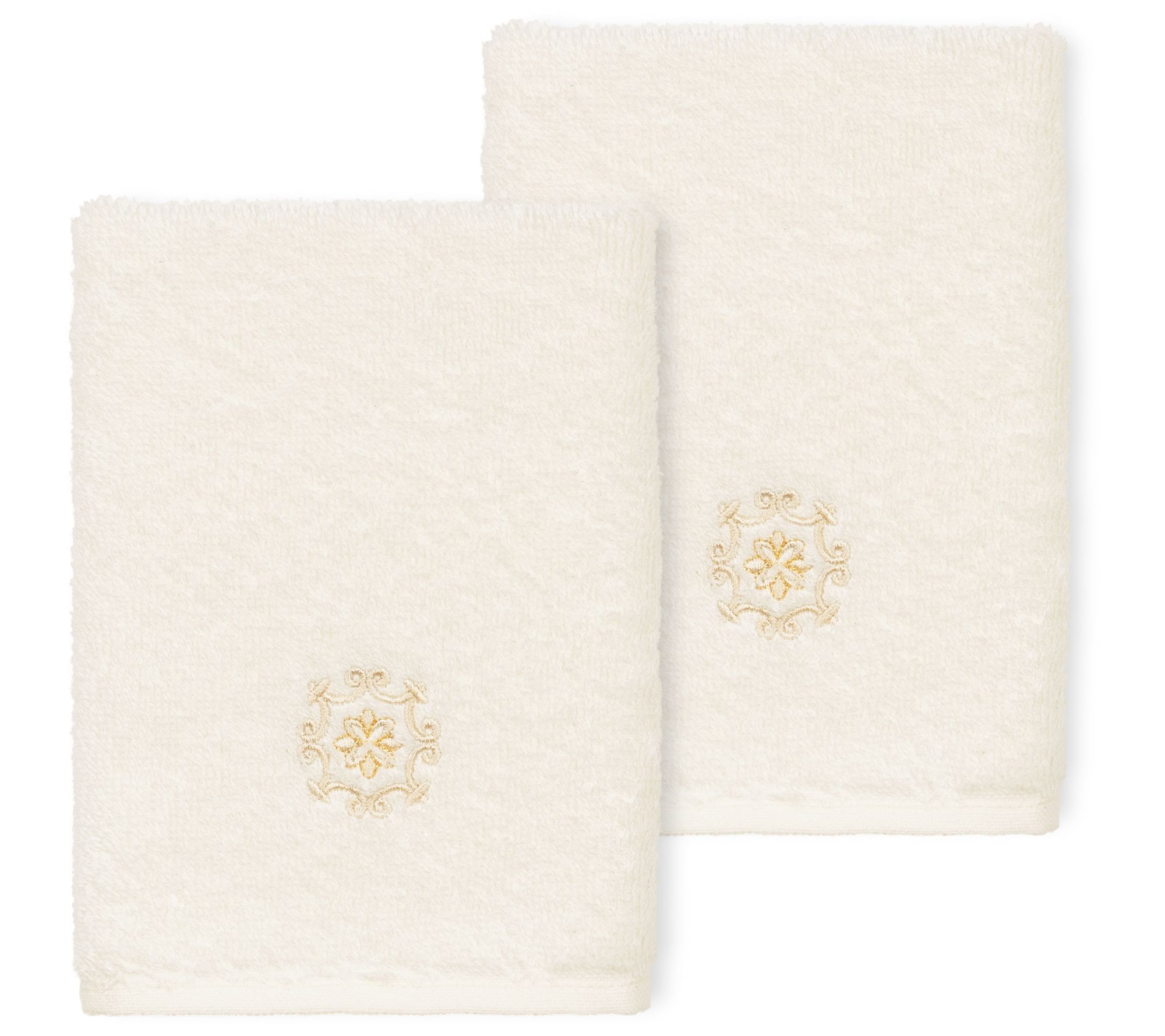Linum Home Textiles Alyssa 2PC Embellished Washcloth Set