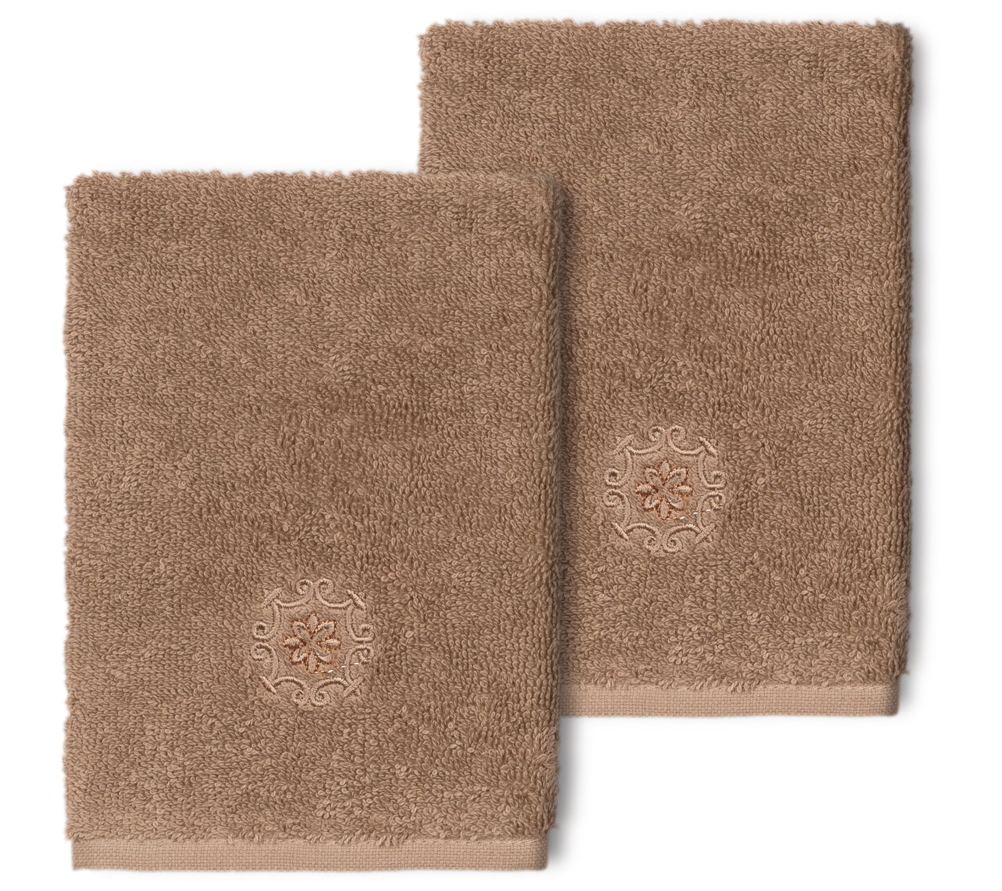 Linum Home Textiles Alyssa 2PC Embellished Washcloth Set