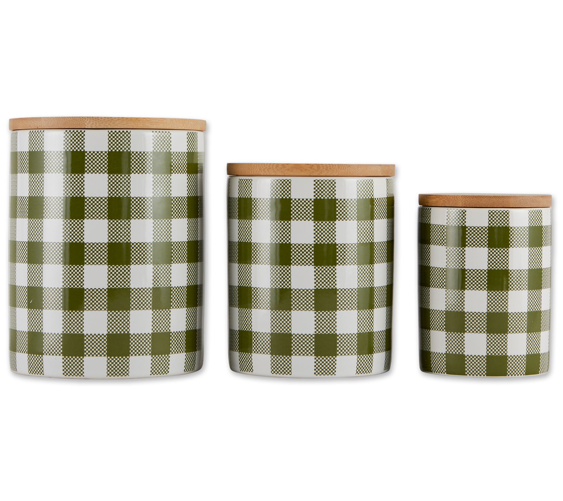 Design Imports Buffalo Check Ceramic Canister Set of 3
