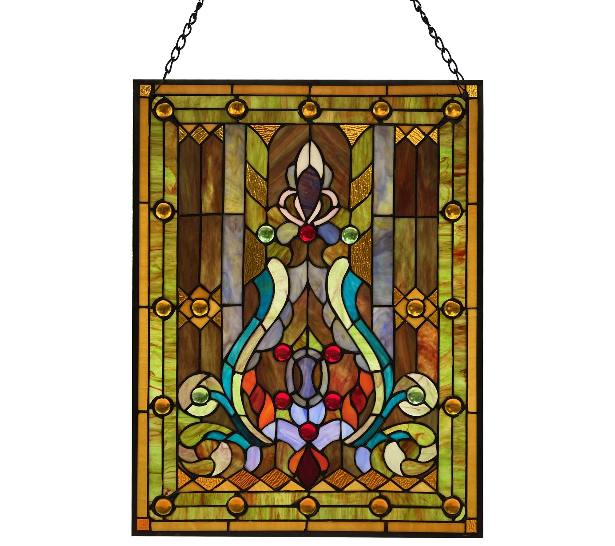 River of Goods 24.75"H Stained Glass Fleur-De-Lis Window Panel