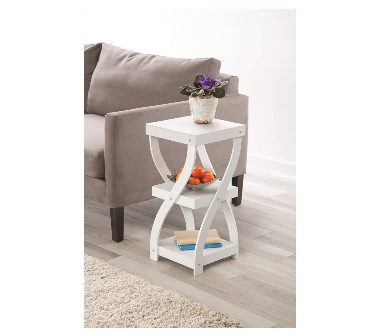 Three Tier Twisted Wood Side Table