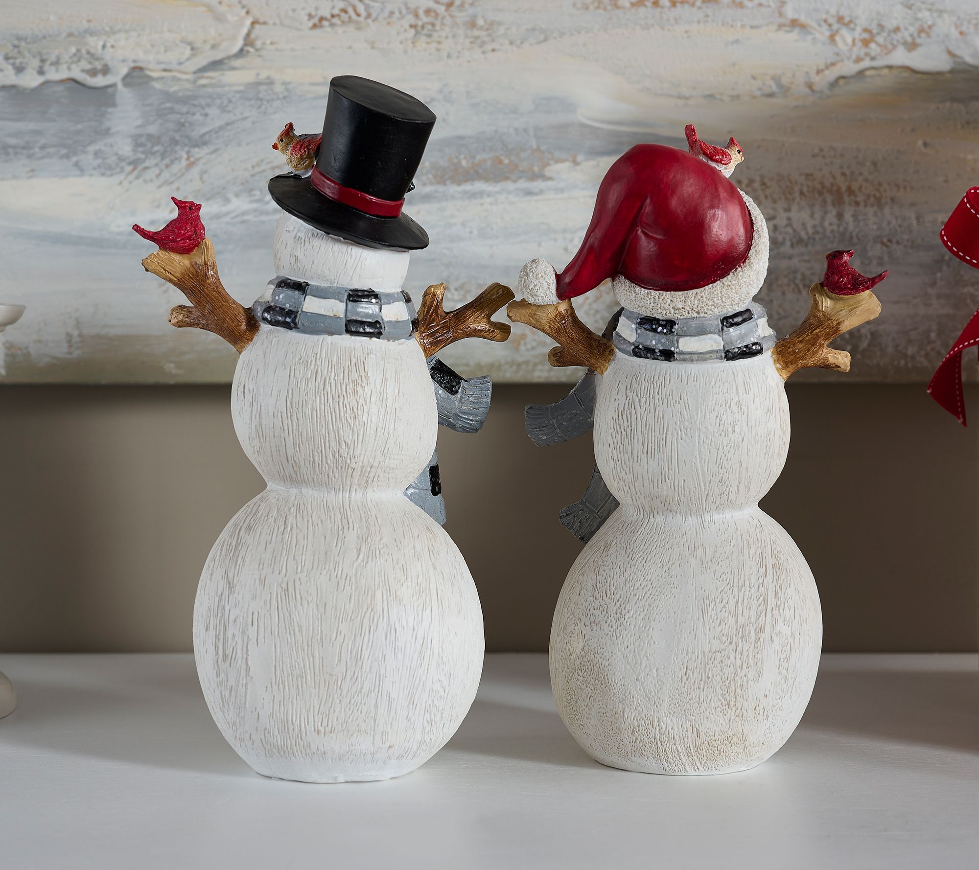 Snowman Couple Magnetic Salt and Pepper Shaker Set Christmas Winter -  www.