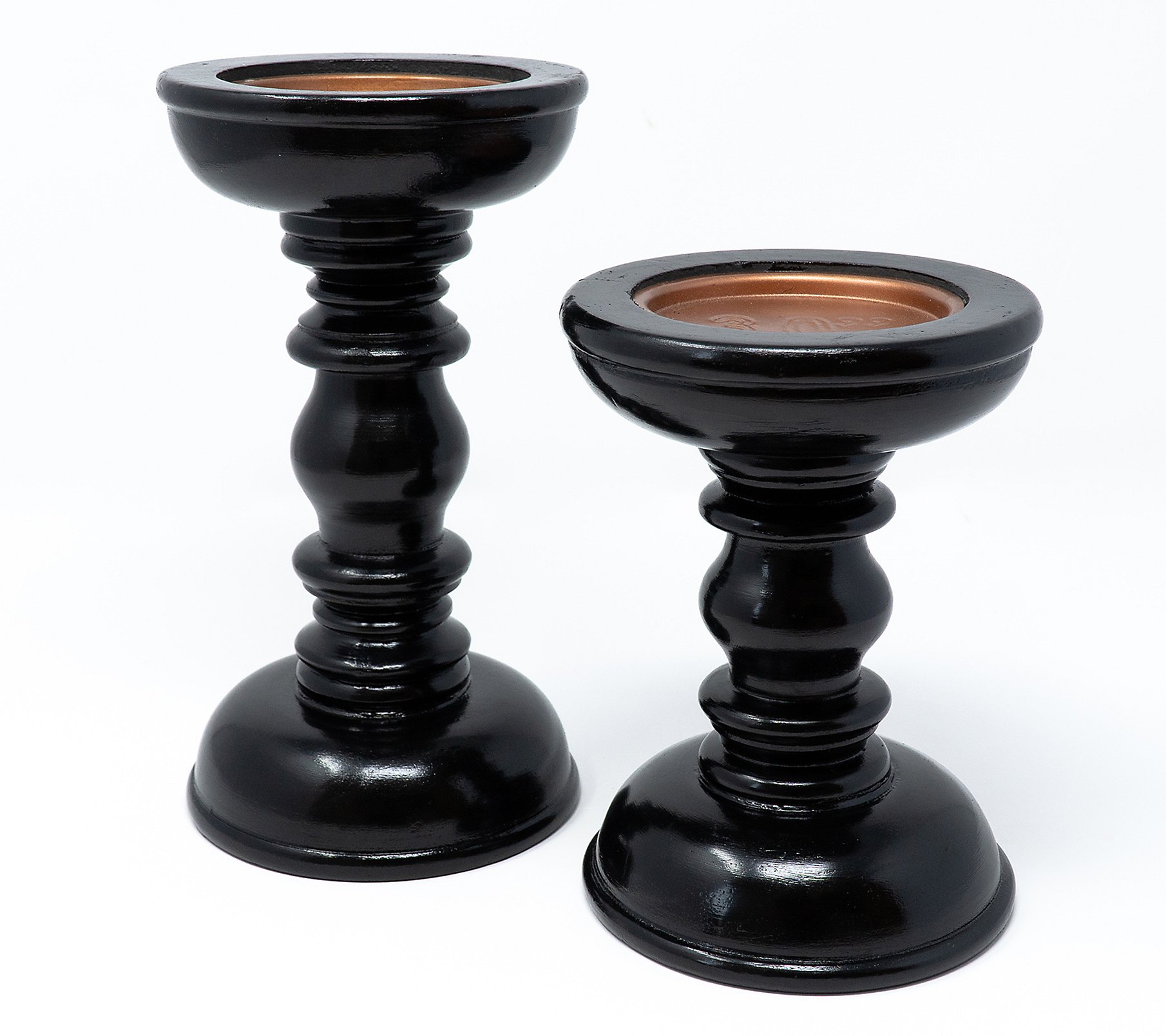 Set of (2) Dual-Sided Pillar Candle Holders by reystone Home