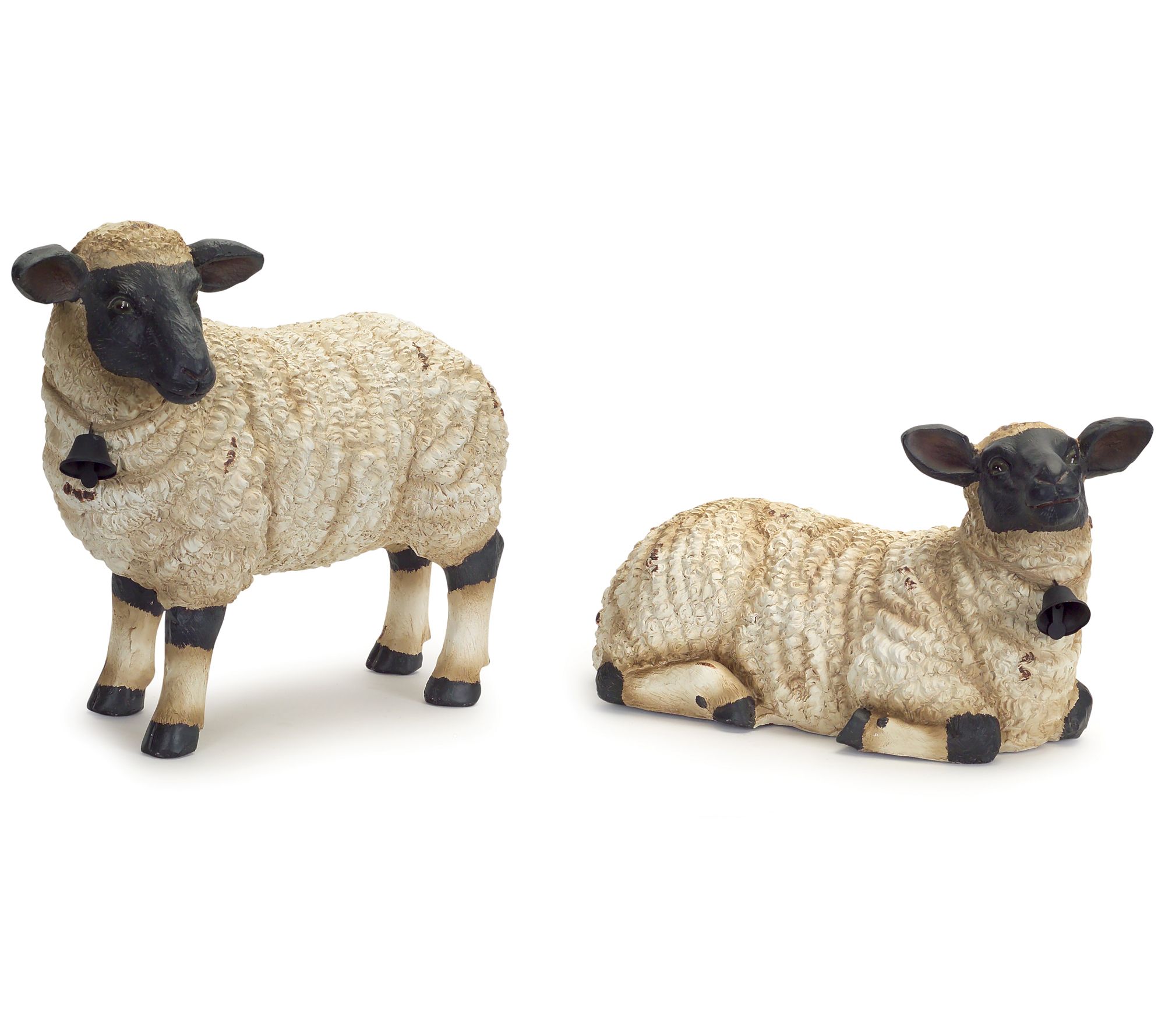 Melrose Tabletop Sheep with Bell Accent - Set of Two - QVC.com