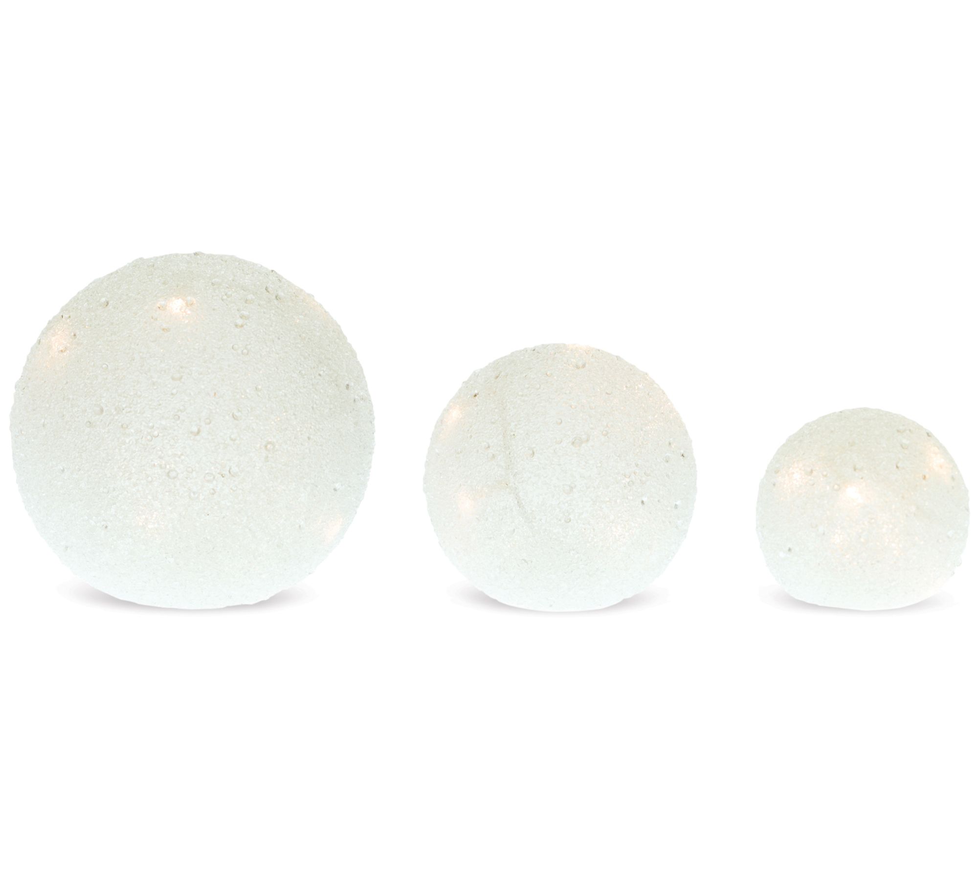 Melrose LED Frosted Snowball Globe (Set of 3)
