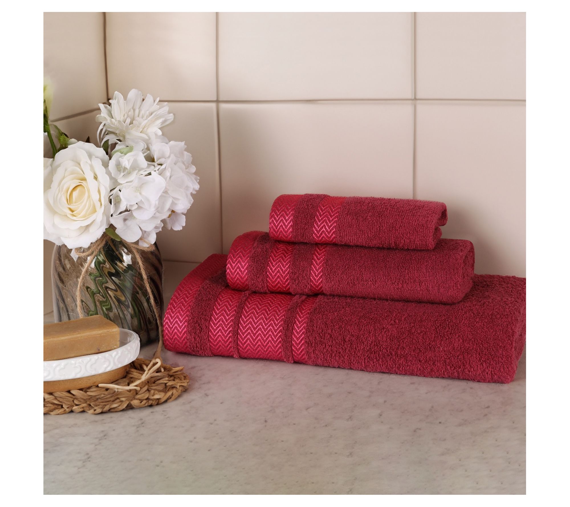 Zero Twist Towels Rose / Bath Towel (Set of 2)