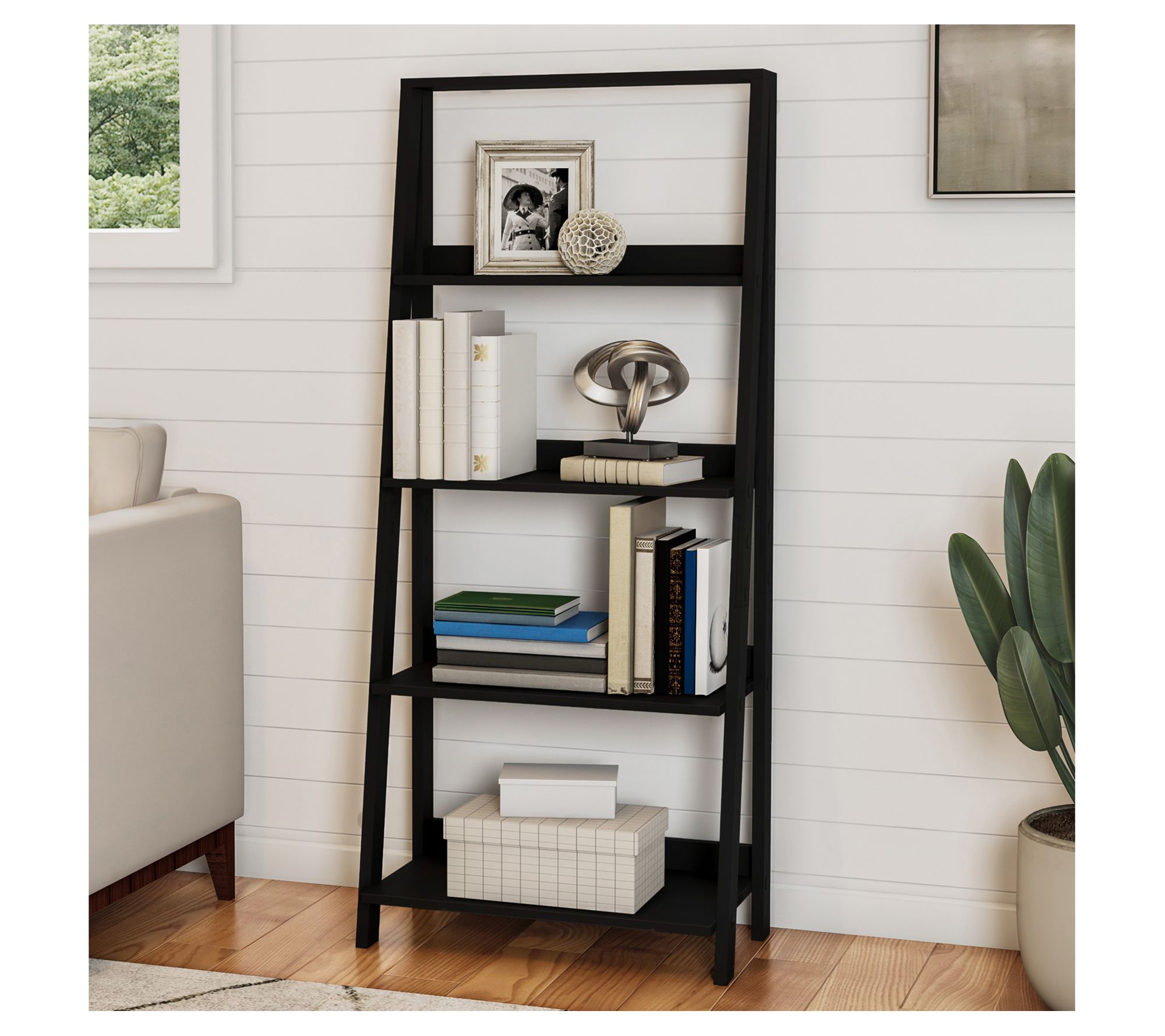 Lavish Home 4-Tier Ladder Freestanding Bookshelf