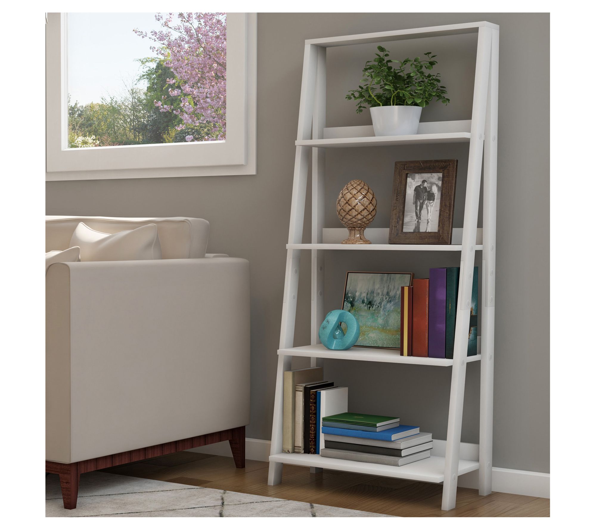 Lavish Home 4-Tier Ladder Freestanding Bookshelf