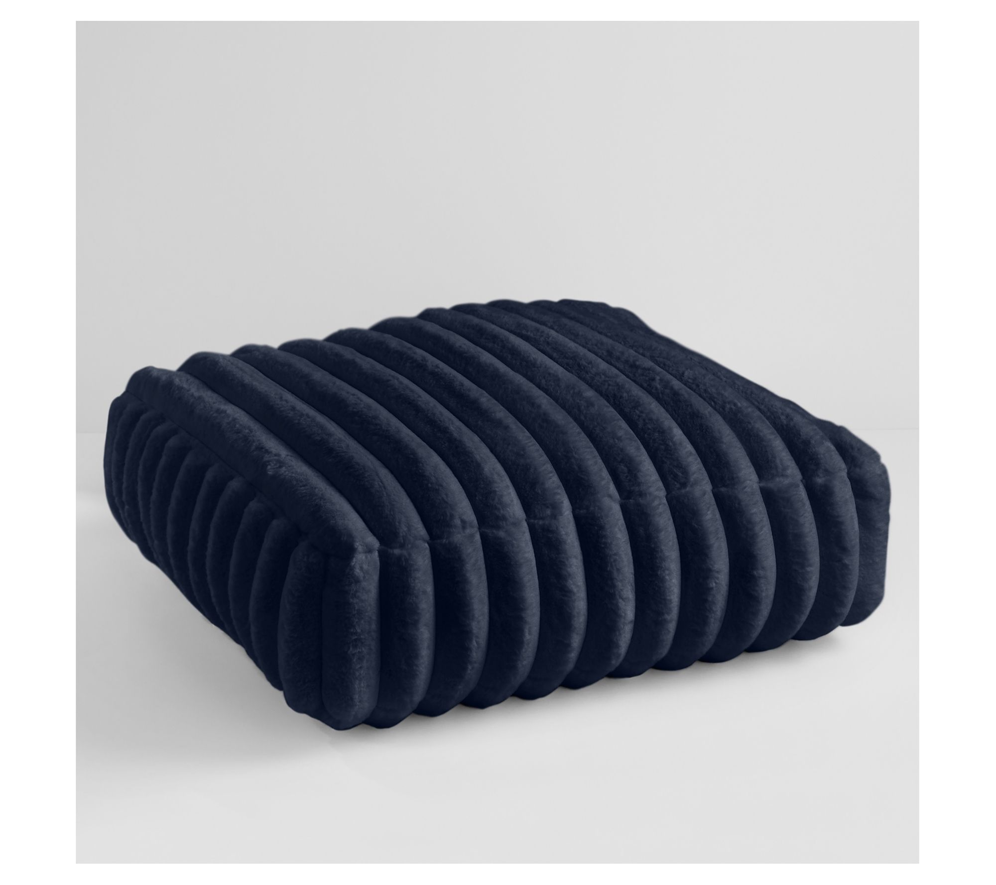 Sorra Home Faux Fur Indoor Corded Floor Pouf Single