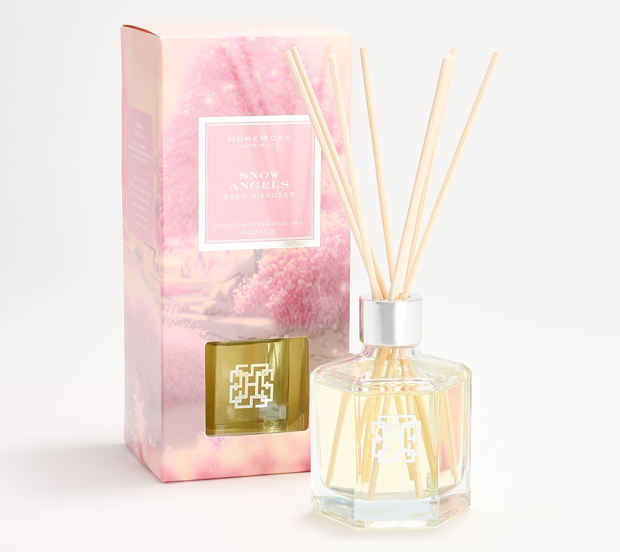 HomeWorx by Slatkin + Co. S/2 Snow Angels Festive Reed Diffusers