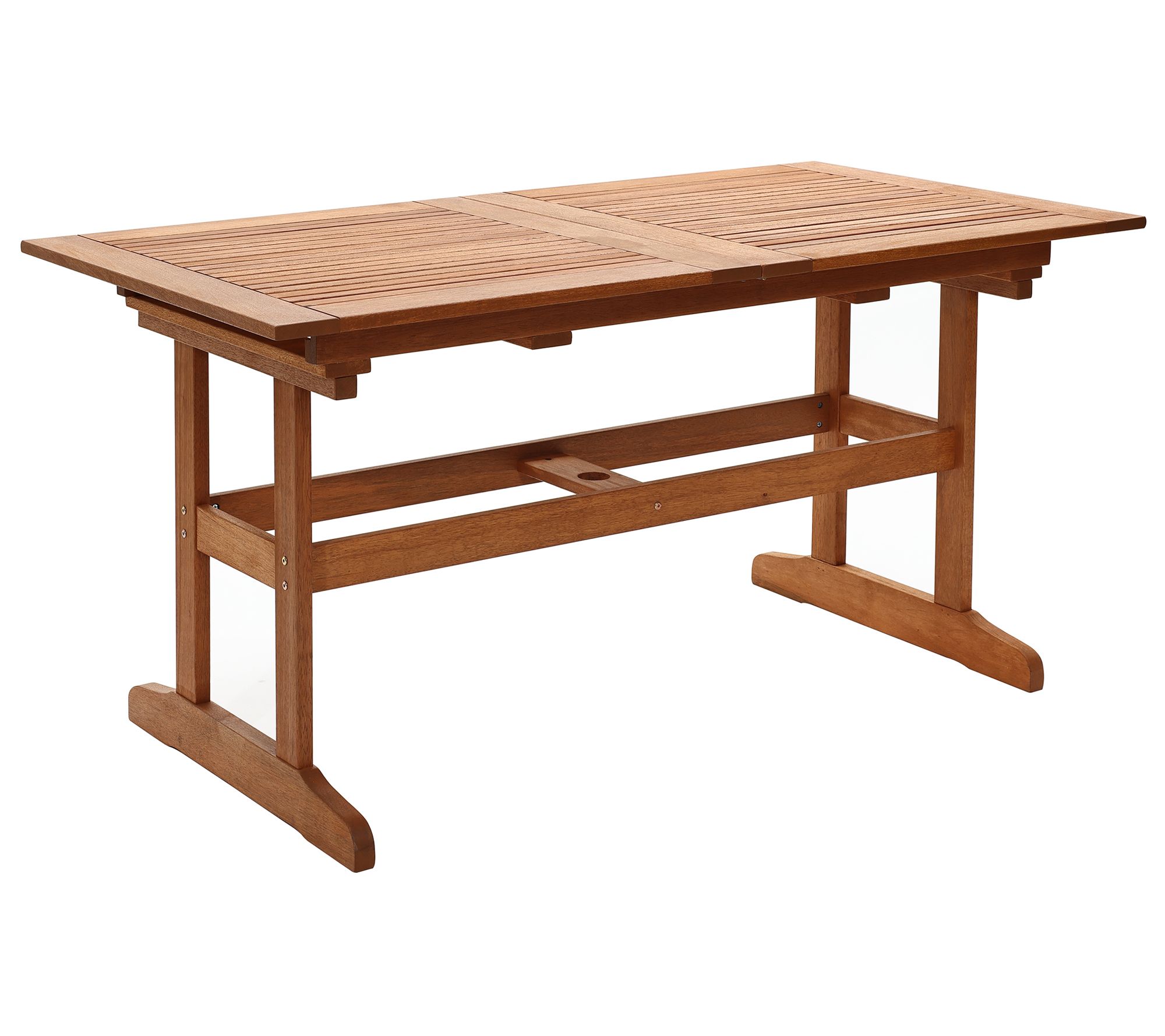 LuxenHome Carmel Solid Wood Extendable OutdoorDining Table - QVC.com