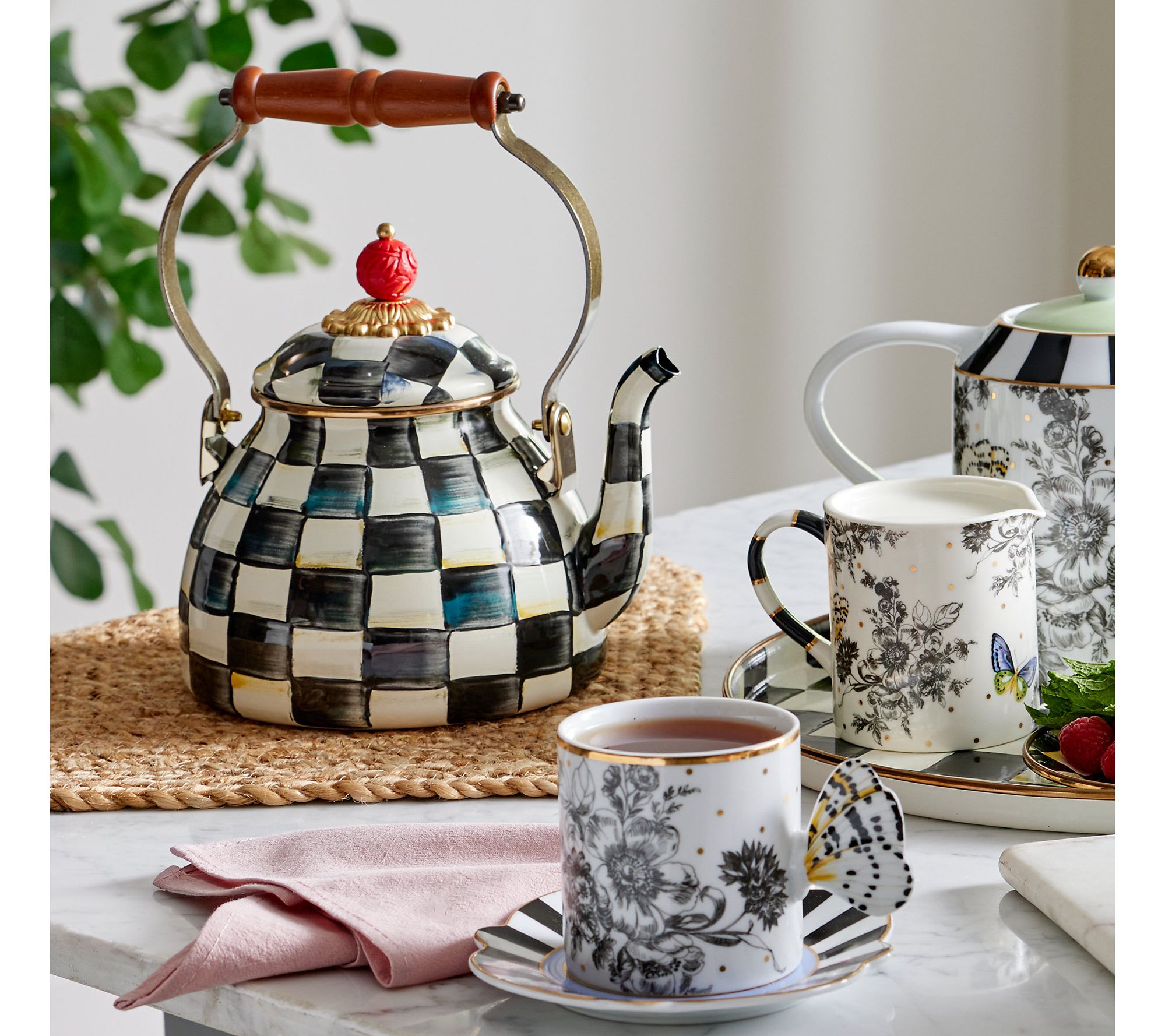 Tea Amazon.com: ZXXDSGHUS Pink Bottom Rose Hado Tea Set Cup