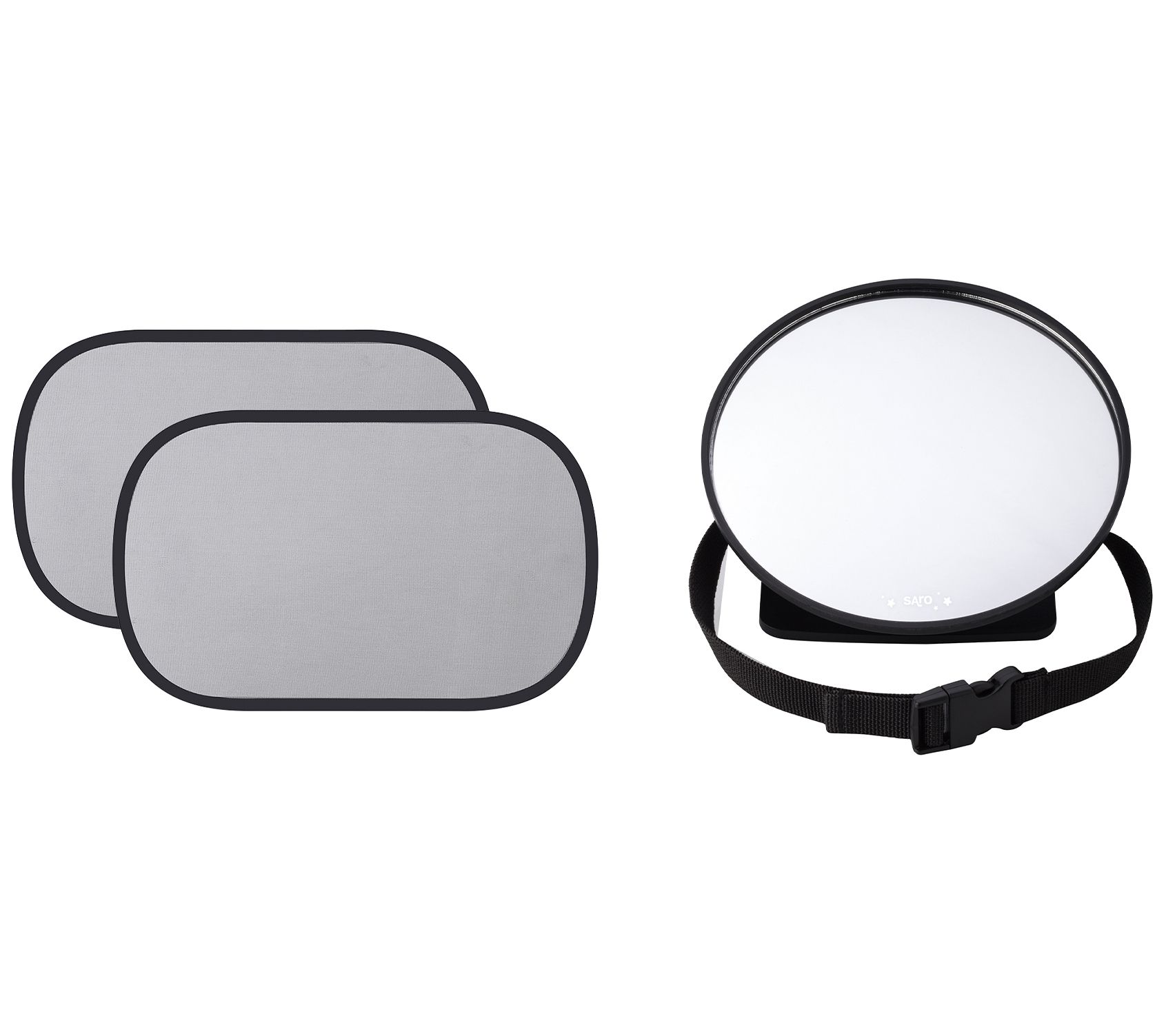 SARO Self-Adhesive Car Sunshade + Safety Mirror