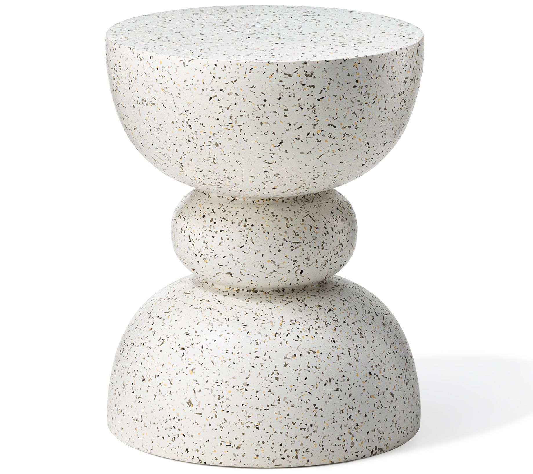 Glitzhome 17" Faux Terrazzo Garden Stool & PlanStand & Table