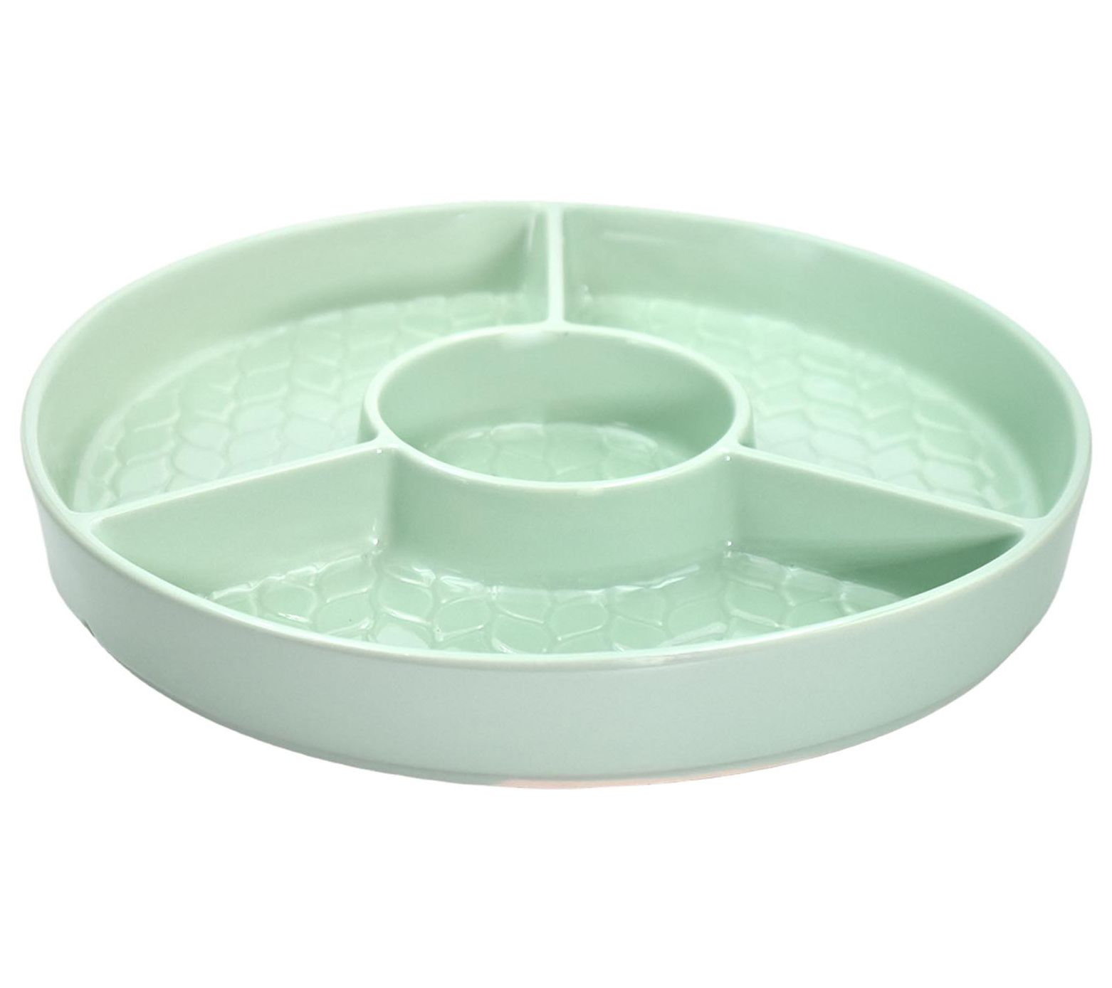 Temp-tations Carved Willow 12" Divided Serving Baker