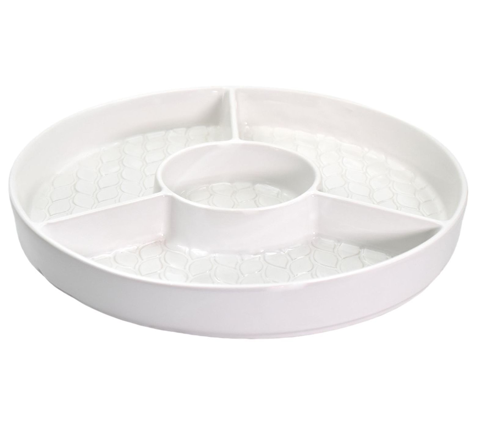 Temp-tations Carved Willow 12" Divided Serving Baker