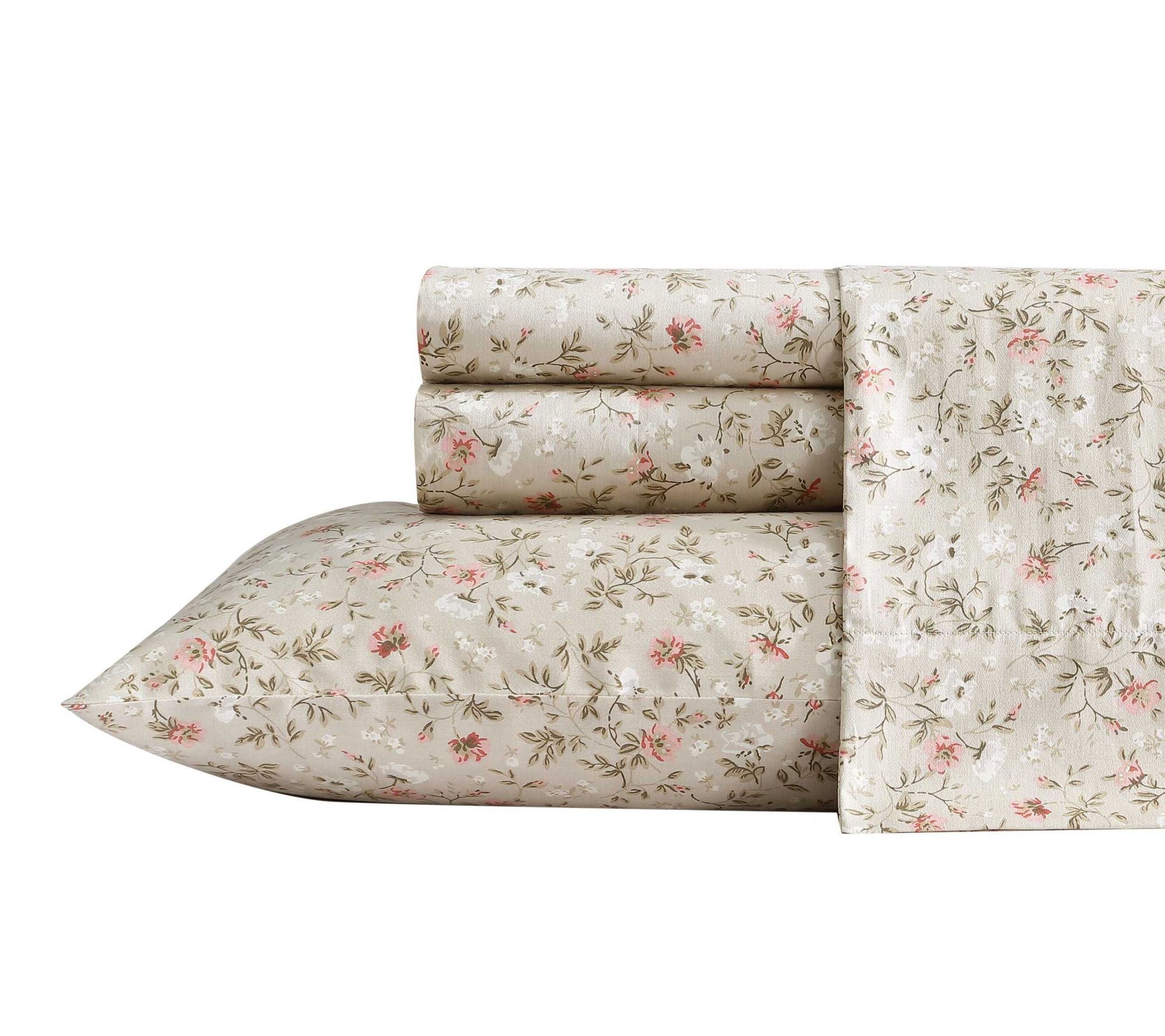 Laura Ashley Bonnie Beige-Pink Queen Sheet Set