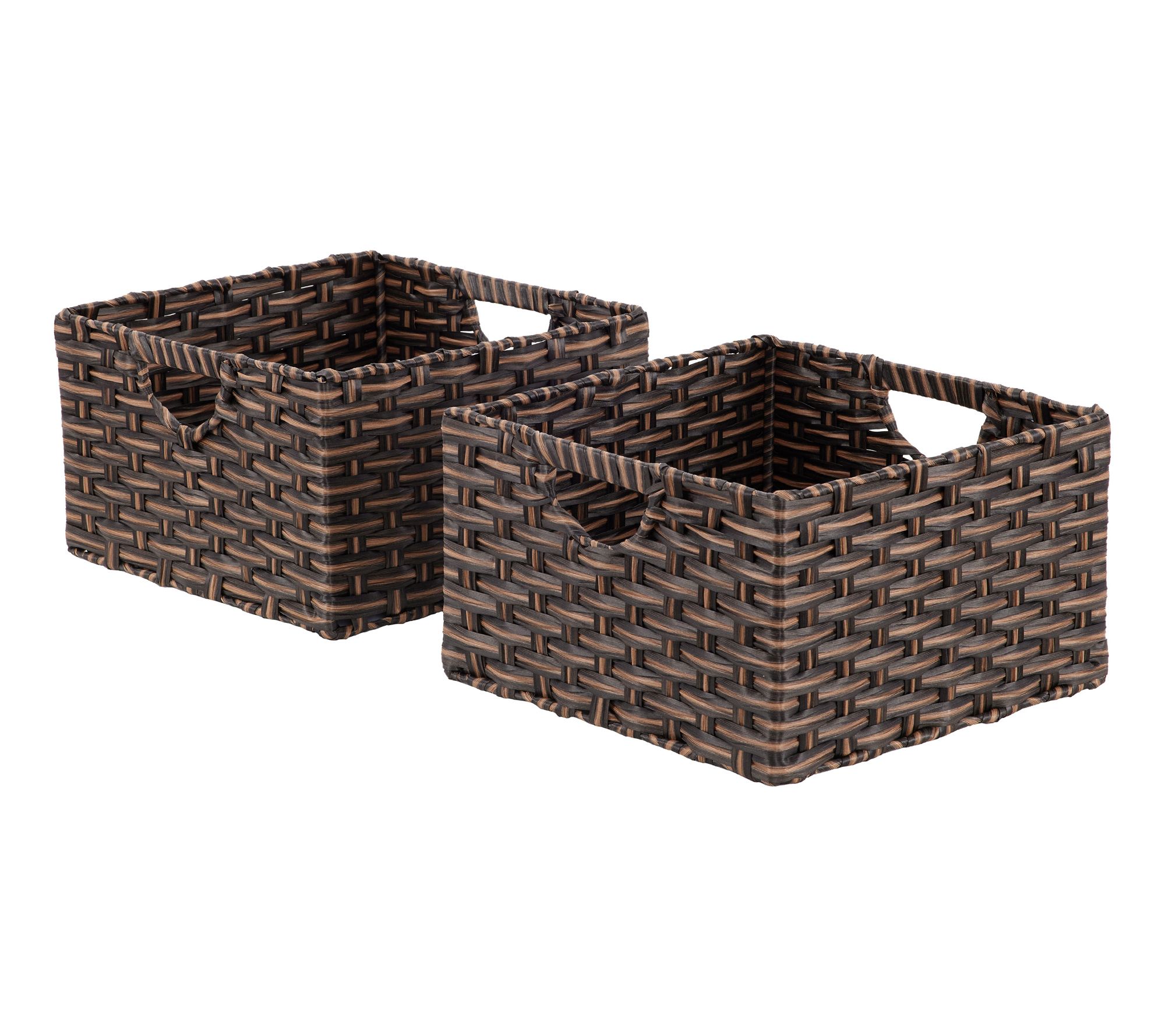Seville Classics Handwoven Storage 2-Pack Basket Set