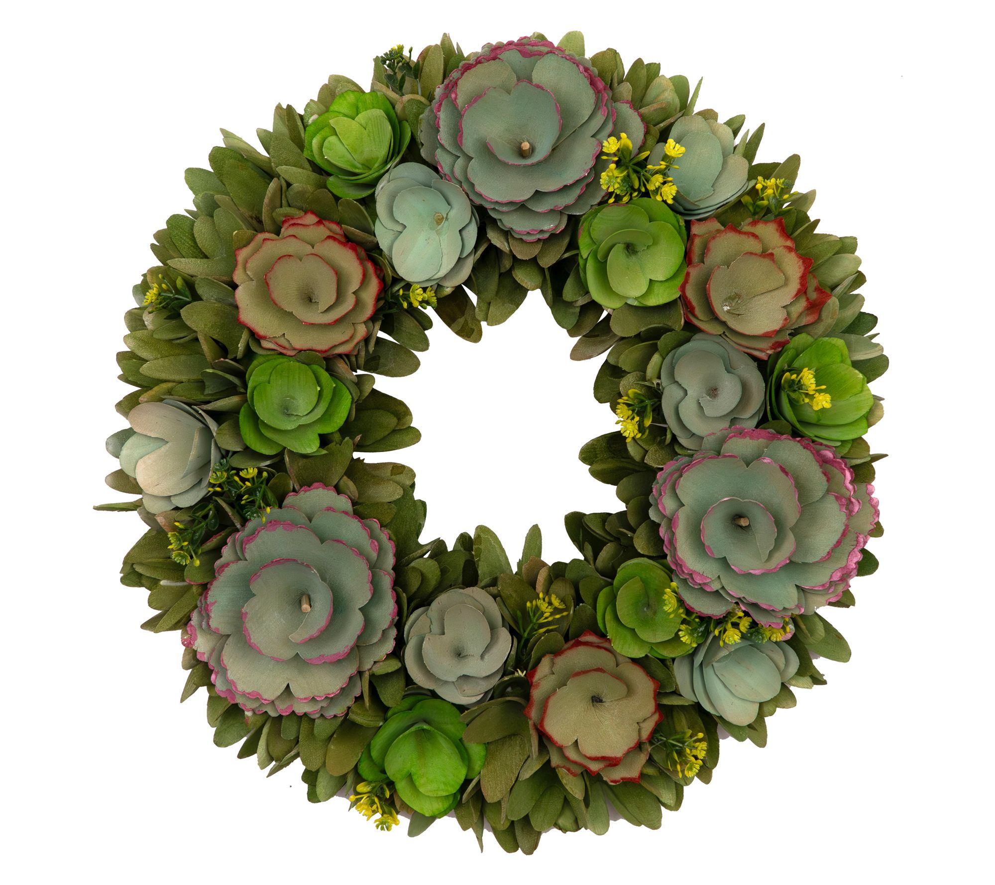 Northlight Wooden Mini Flowers Spring Wreath - 14"