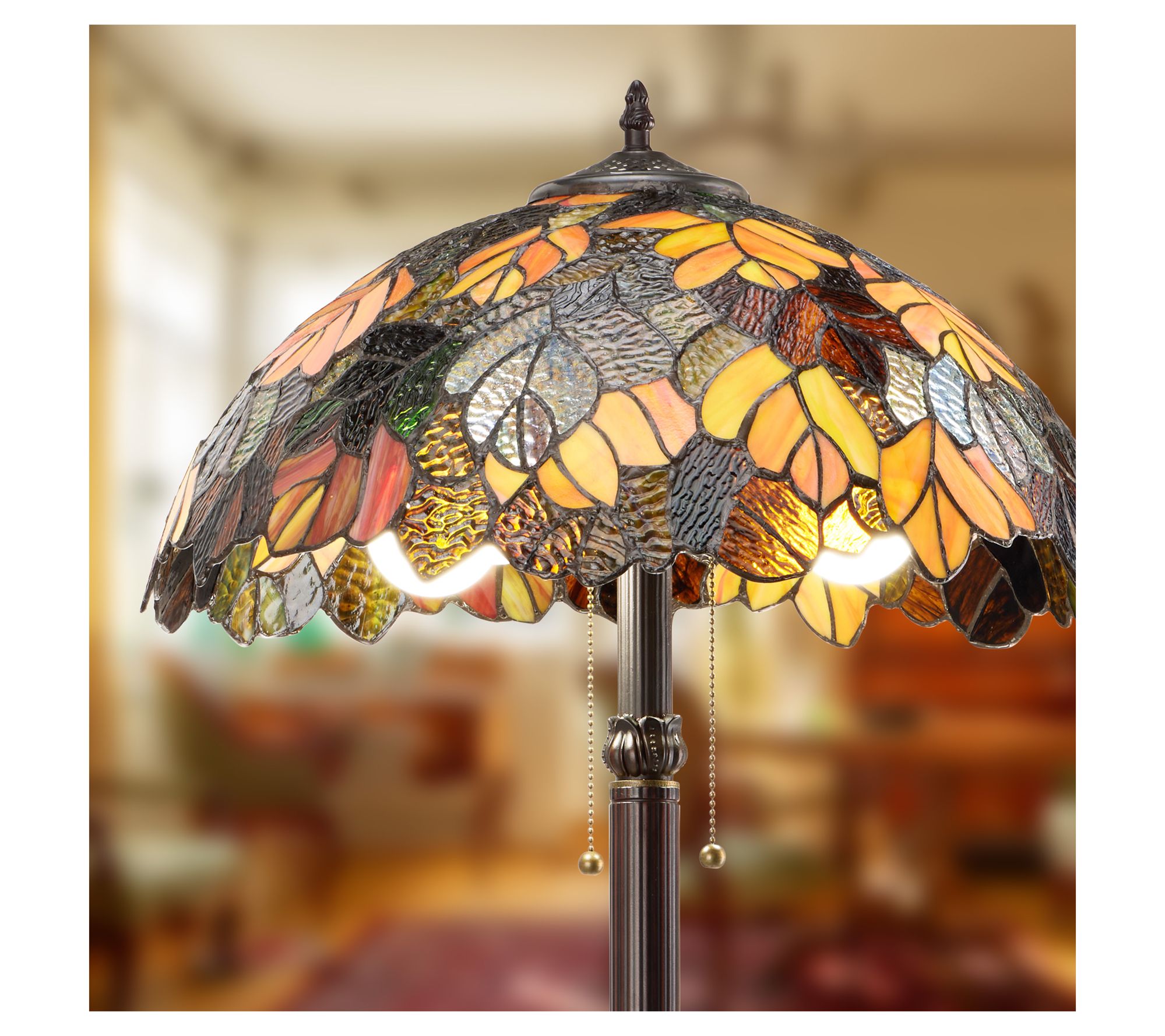 River of Goods 62"H Multicolored Stained GlassFloor Lamp