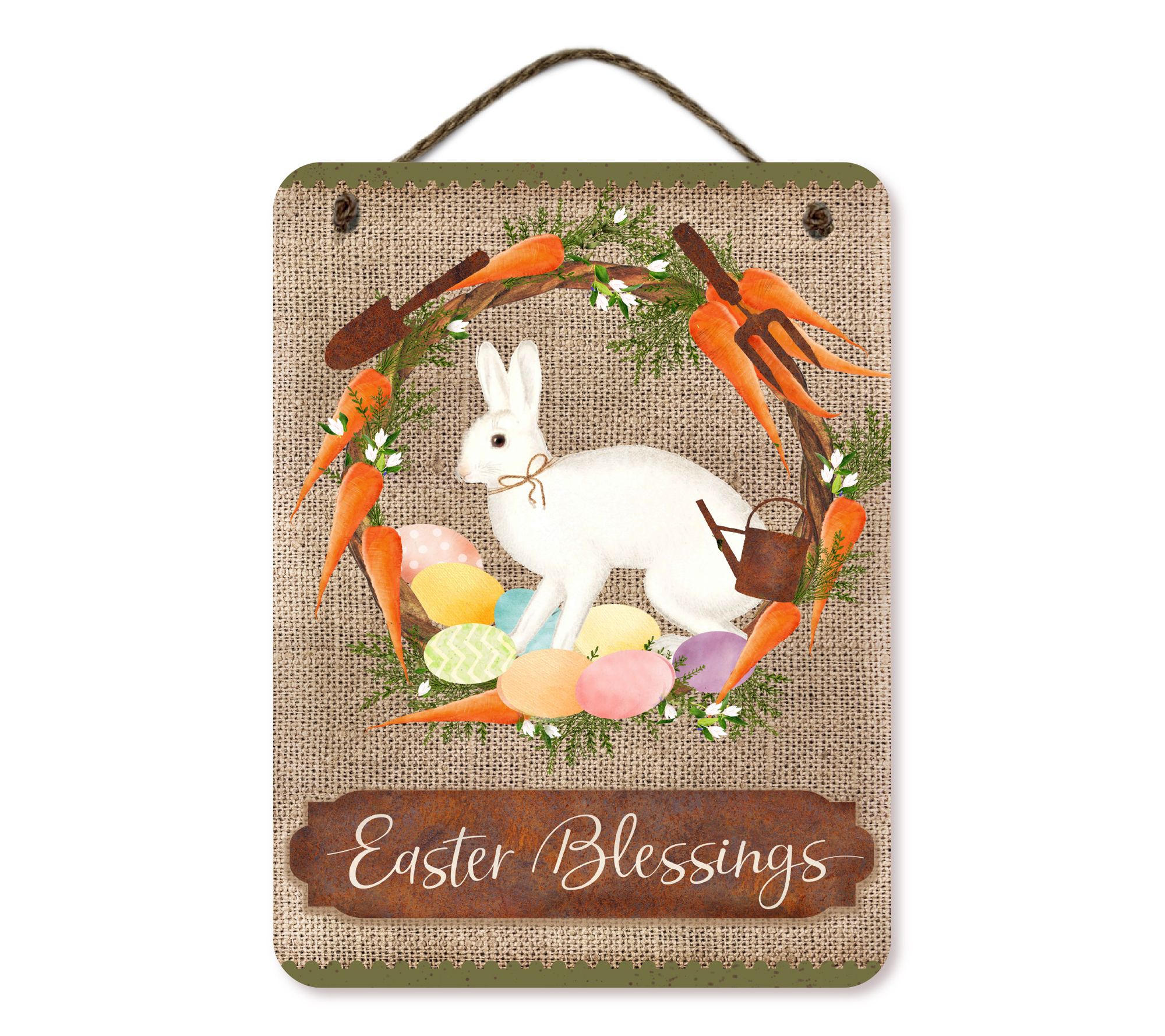 Courtside Market Bunnny Carrot Easter Wreath 12x16 Artboard wi