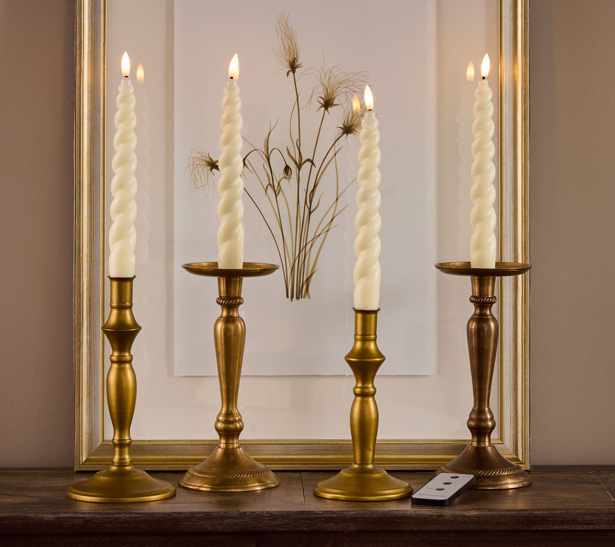 "As Is" Home Reflections S/4 Flameless Swirled Tapers