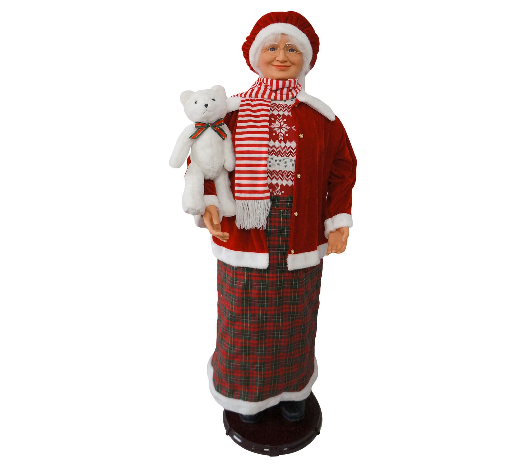 Christmas Time 58" Dancing Mrs. Claus with Teddy Bear