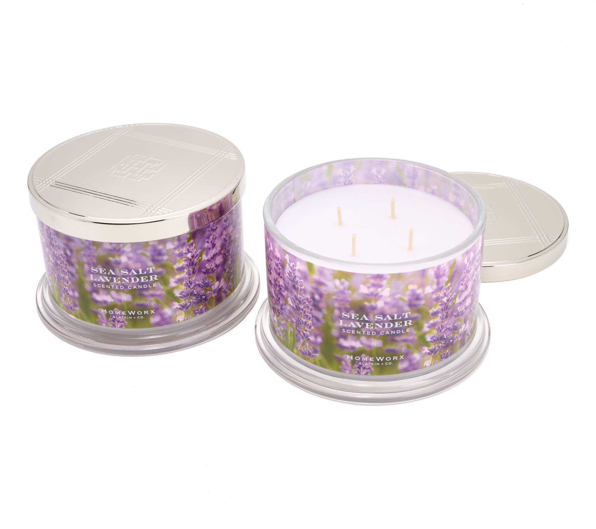 "As Is" HomeWorx by Slatkin + Co. S/2 18oz Sea Salt Lavender