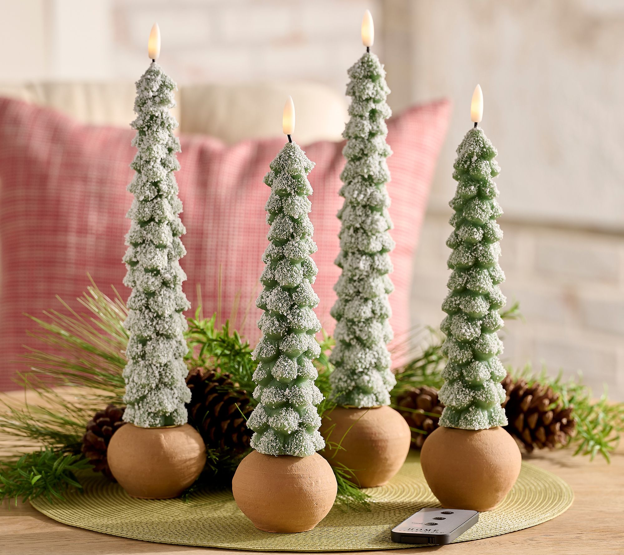 "As Is" Home Reflections S/4 Frosted Flameless Tree Tapers