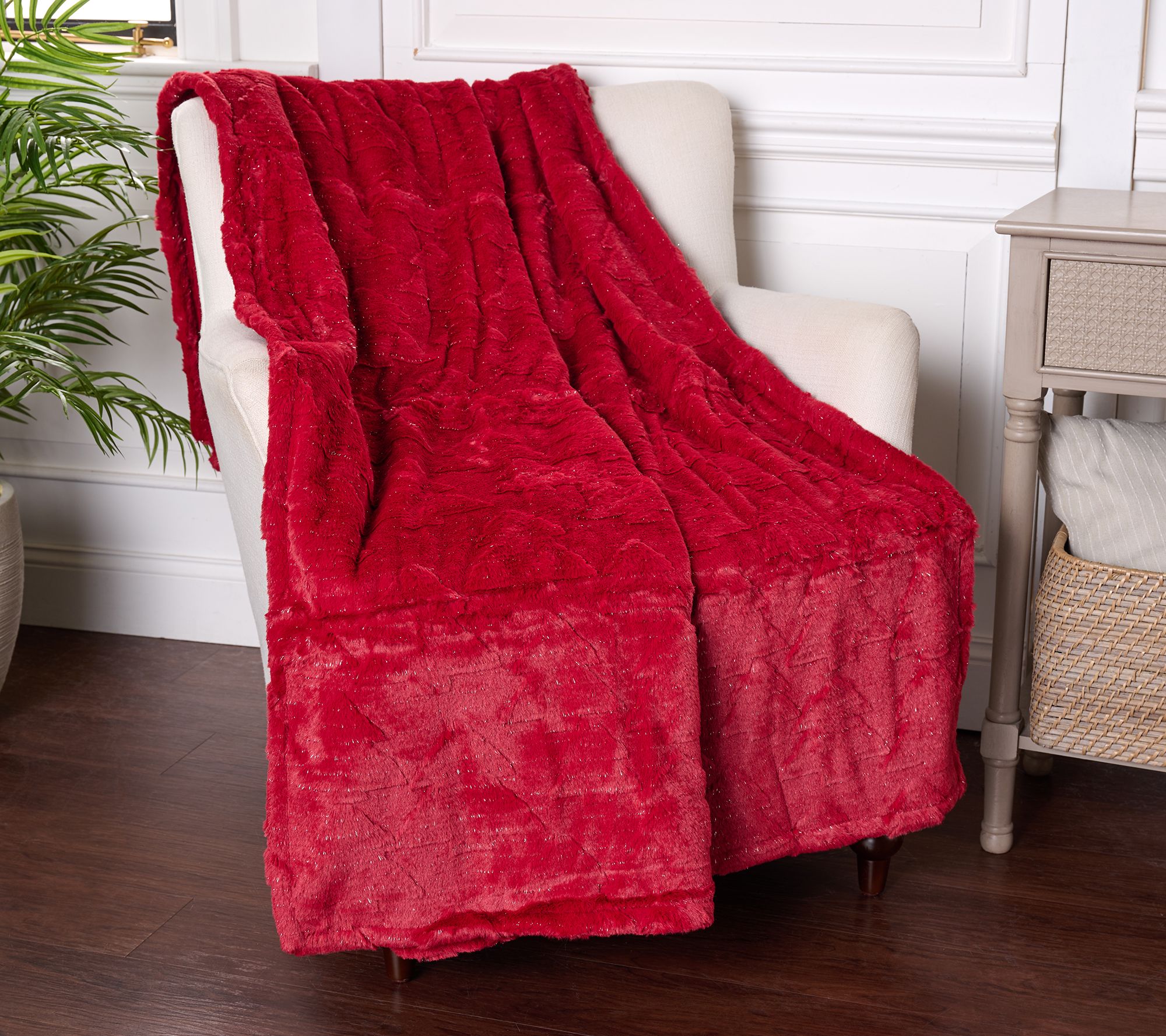 "As Is" 60" x 70" Carved Faux FurThrow by Kim Gravel