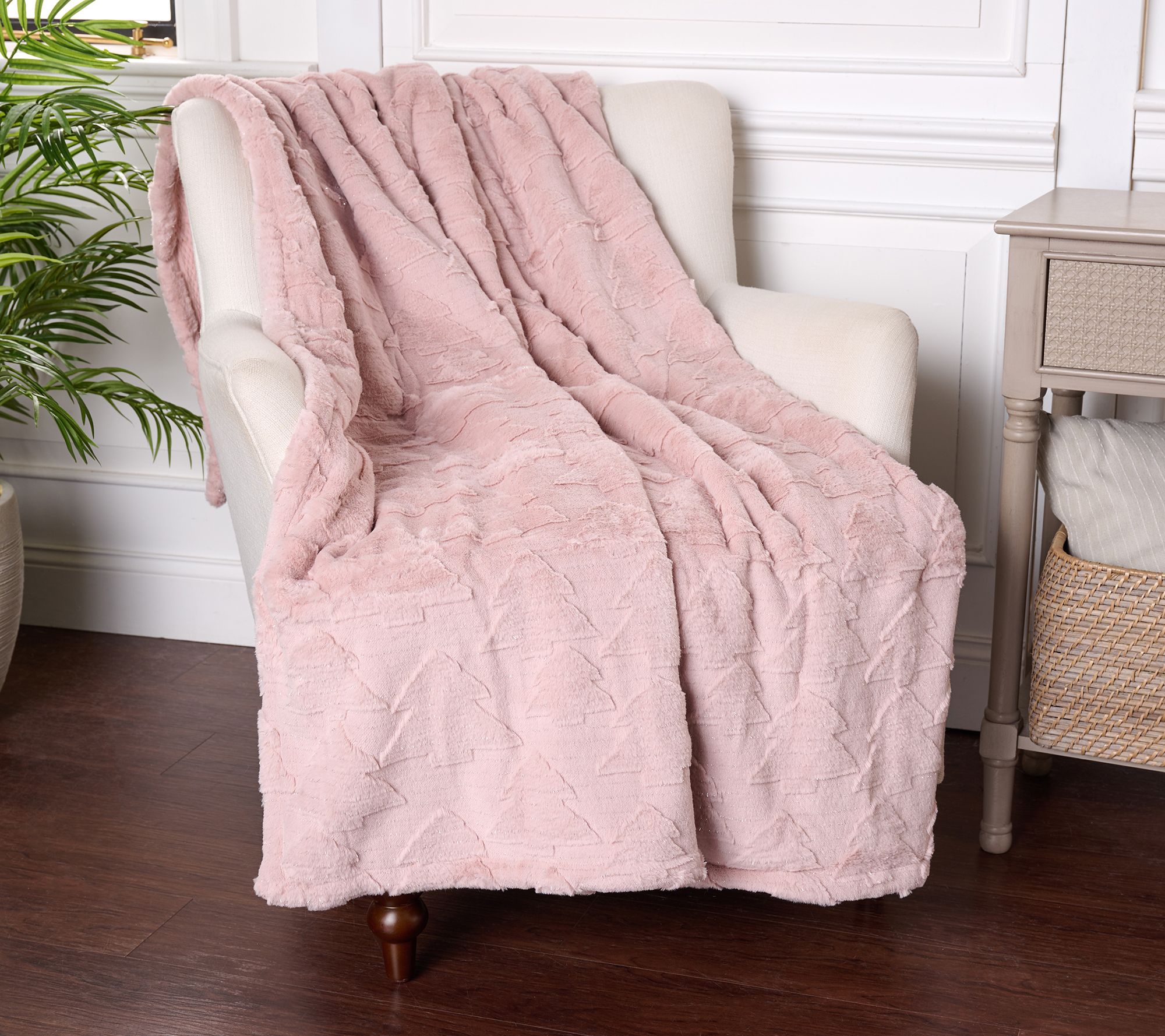 "As Is" 60" x 70" Carved Faux FurThrow by Kim Gravel