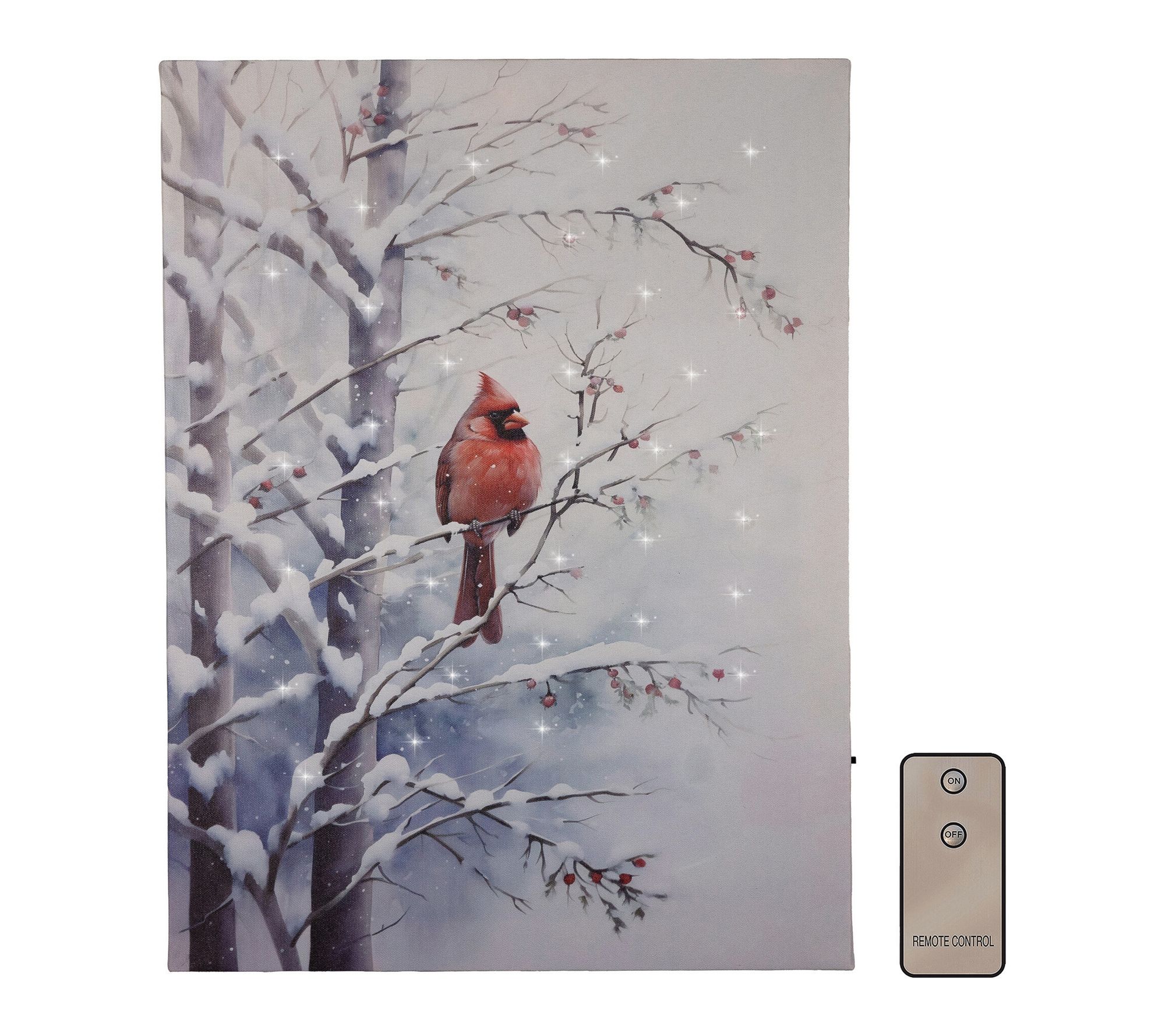 LumaBase Battery-Operated Lighted Wall Art - Red Cardinal