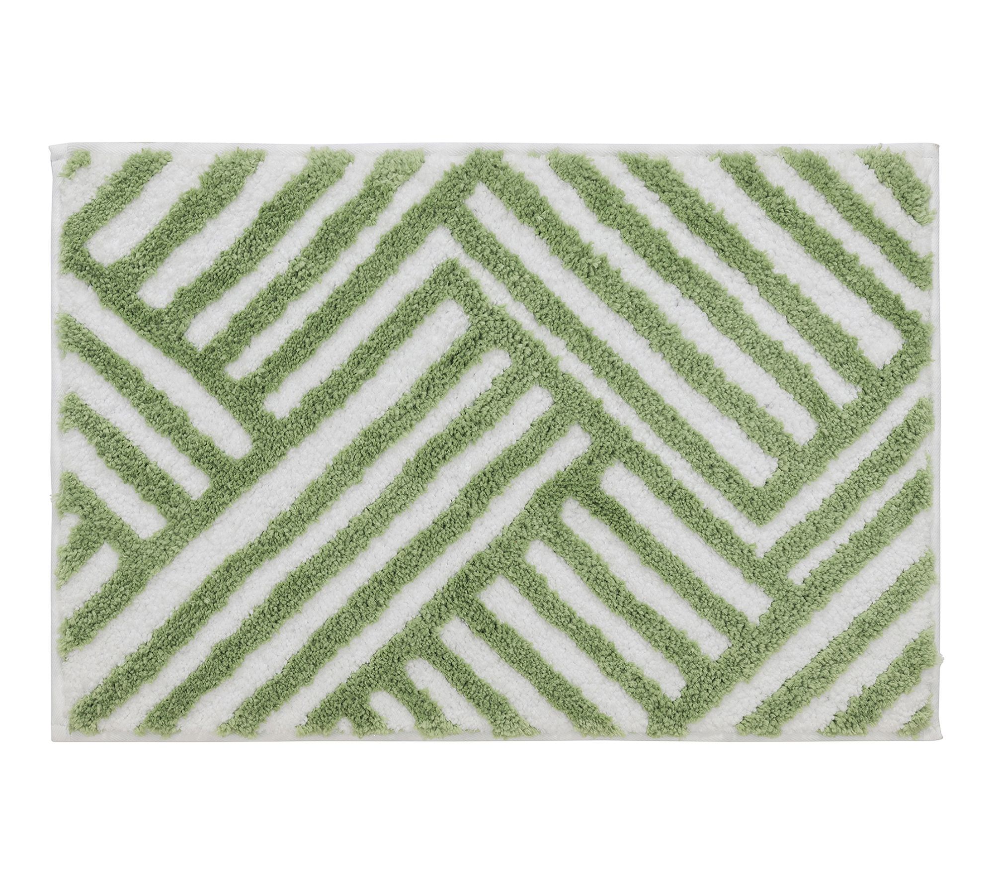 VCNY Home Green Geometric Lines Tufted Bath Rug, 18" x 27"