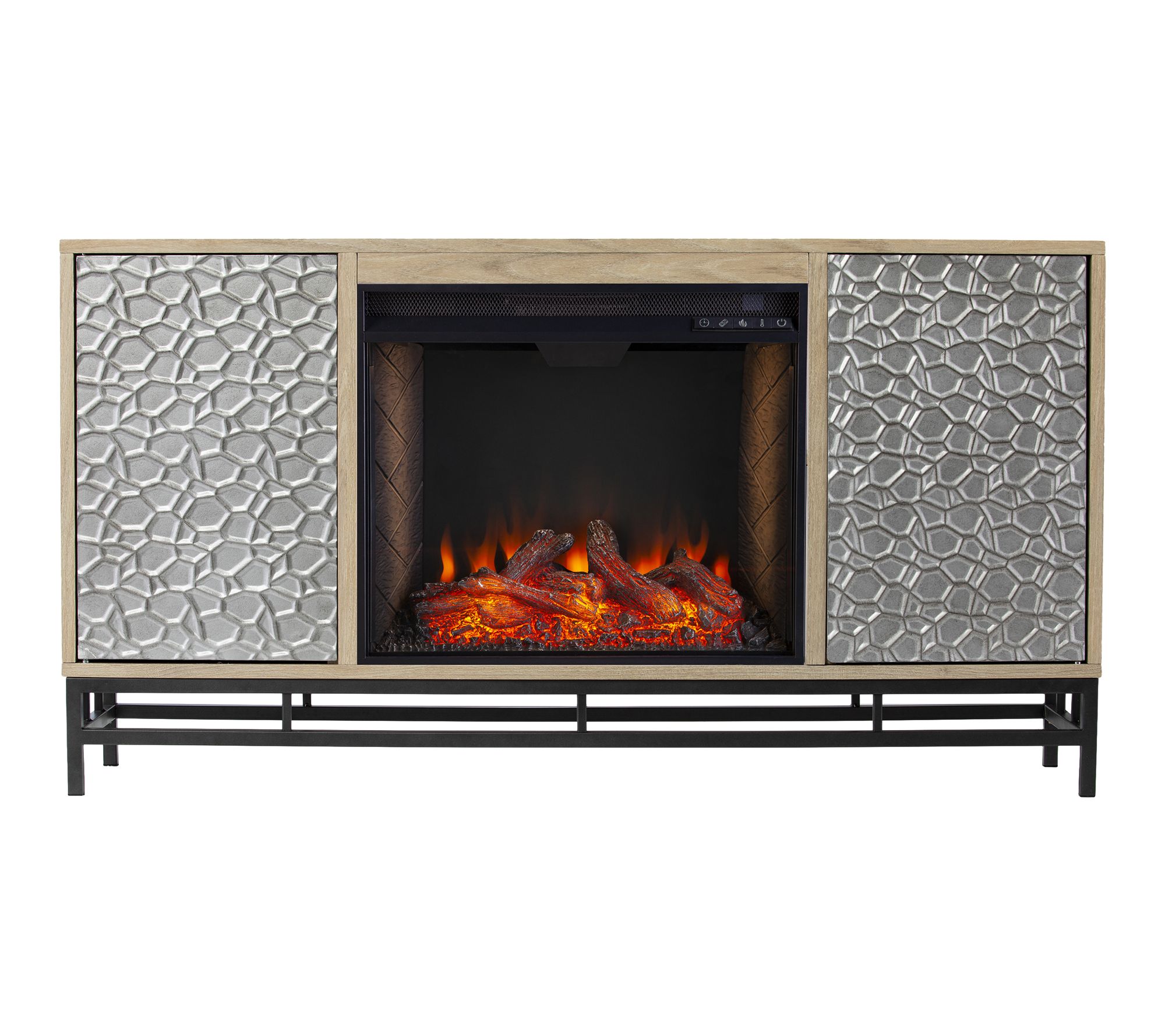 SEI Hollesborne Criss Cross Fireplace with Media Storage