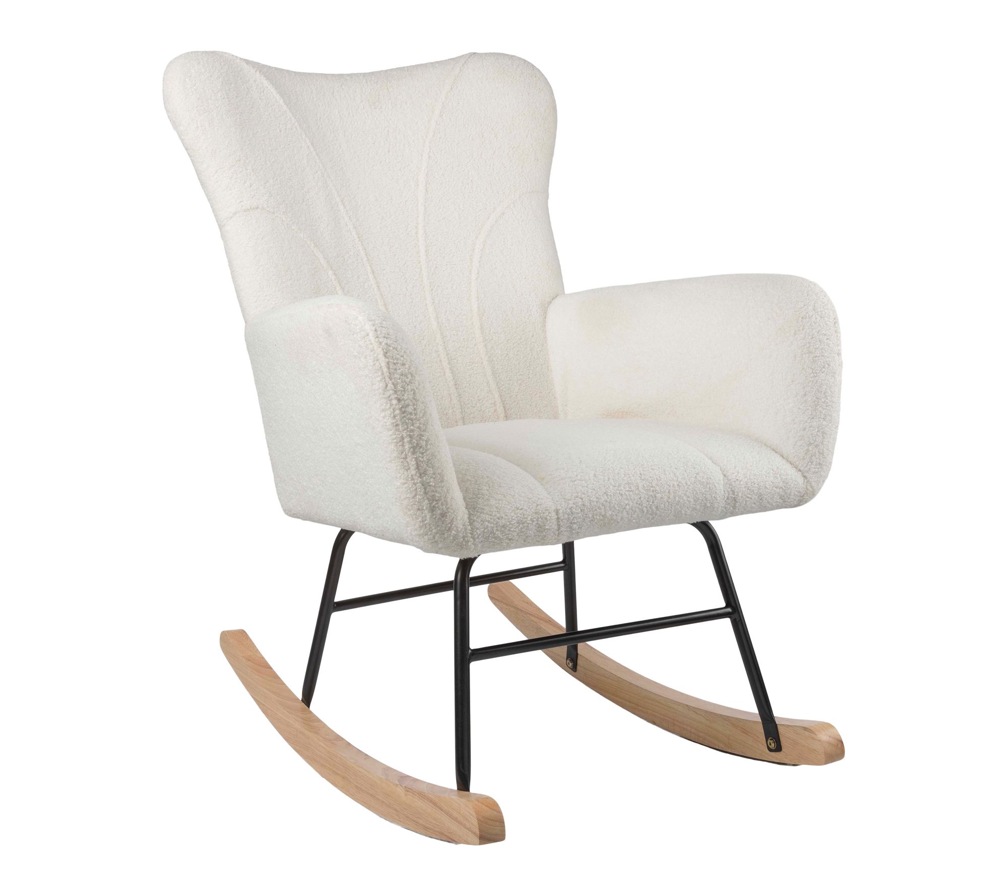 Lavish Home Rocking Chair Teddy Fabric Upholstered Chair