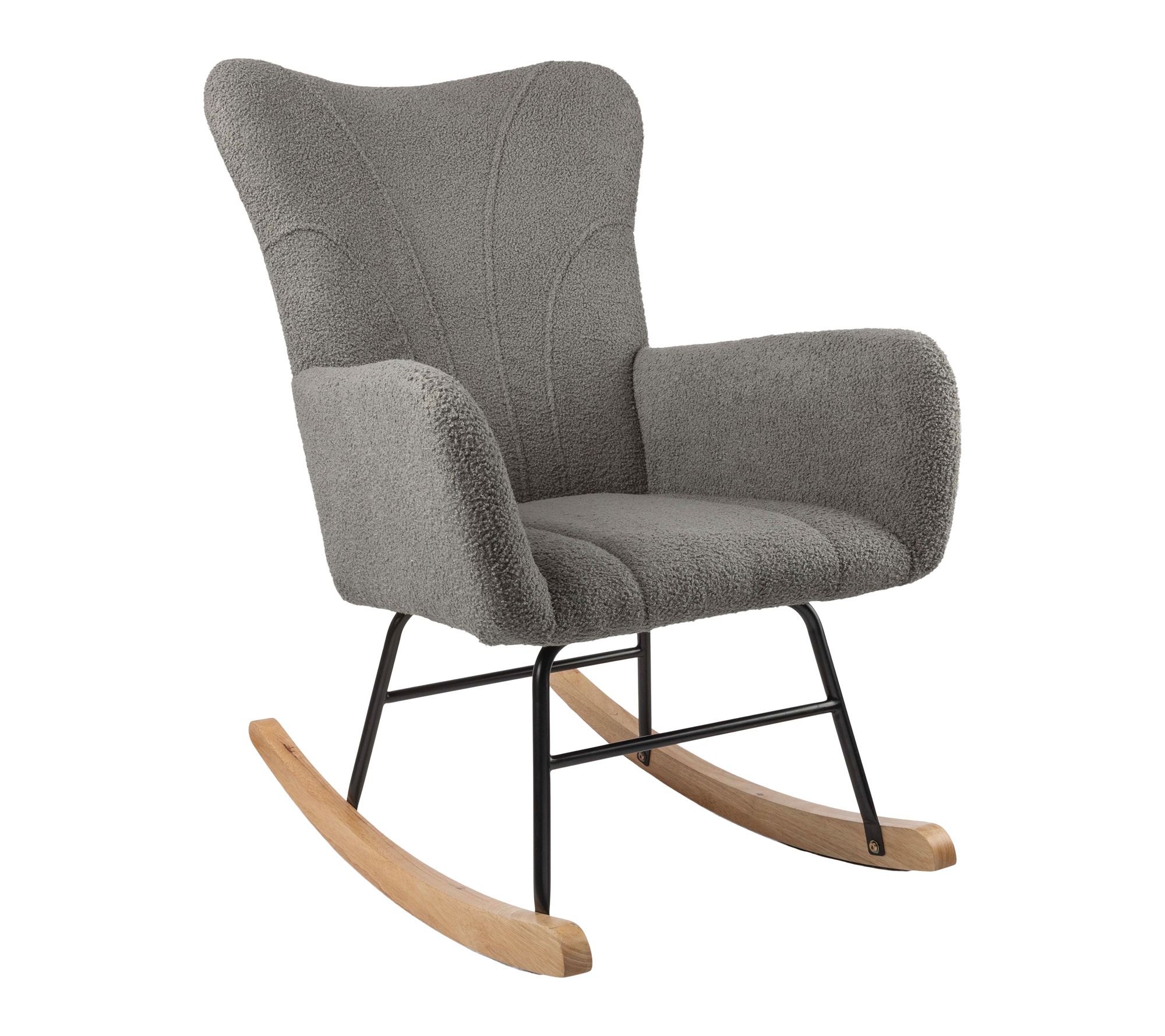 Lavish Home Rocking Chair Teddy Fabric Upholstered Chair