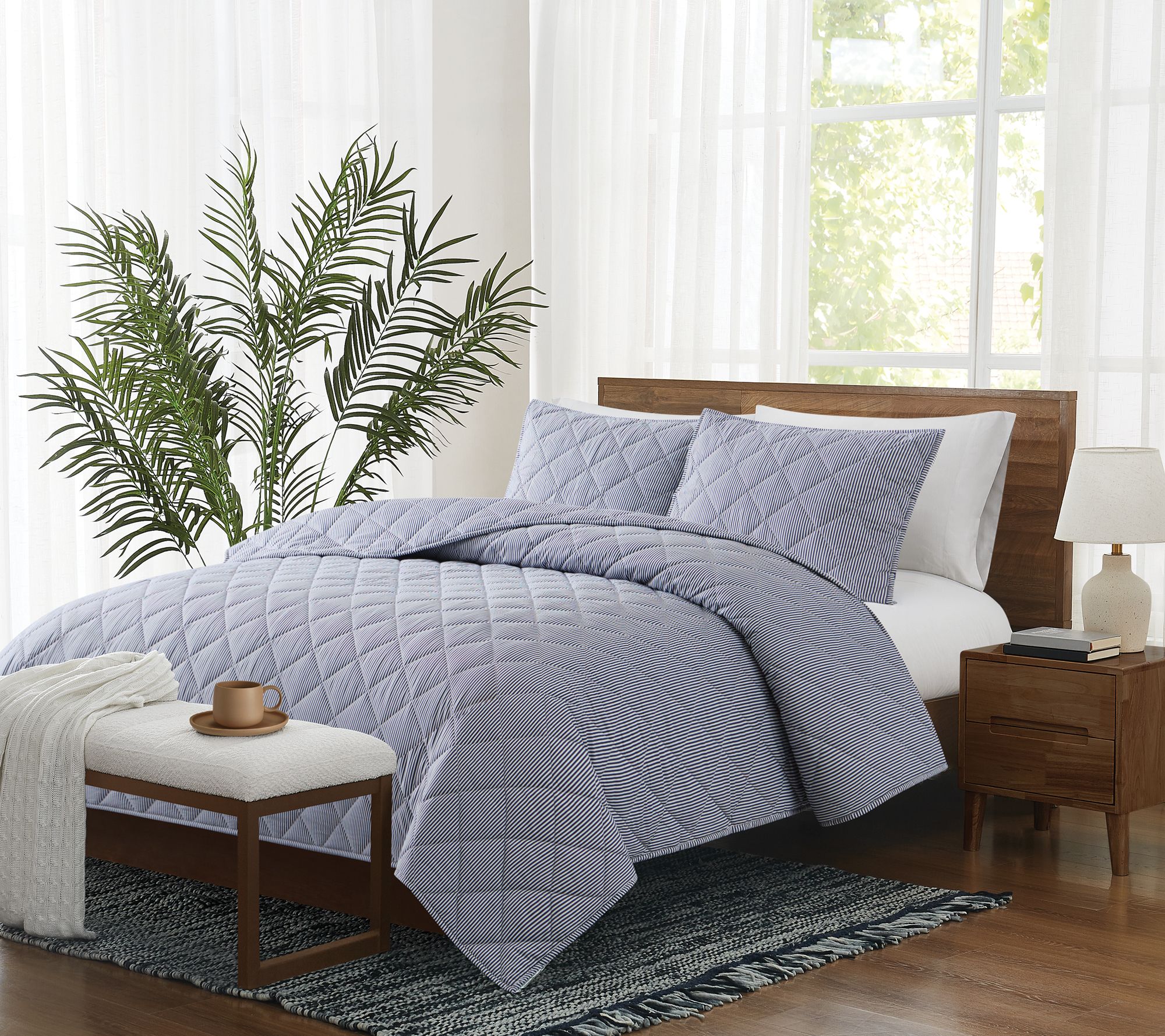 Brooklyn Loom Pinstripe Twin/TXL Quilt Set