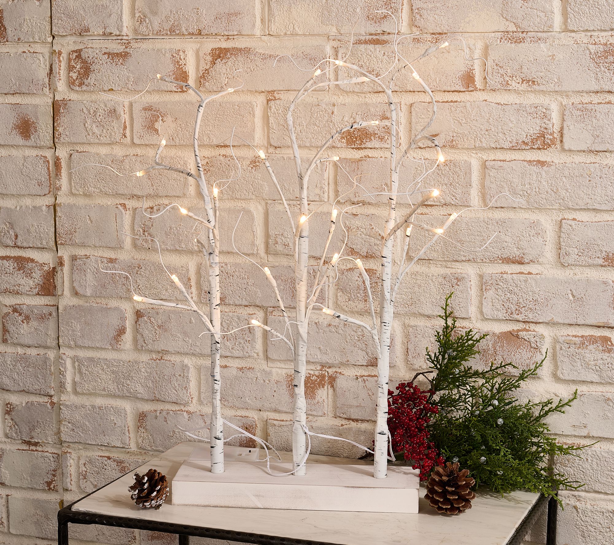 "As Is" Home Reflections 27.5" Tabletop LED Birch Trees