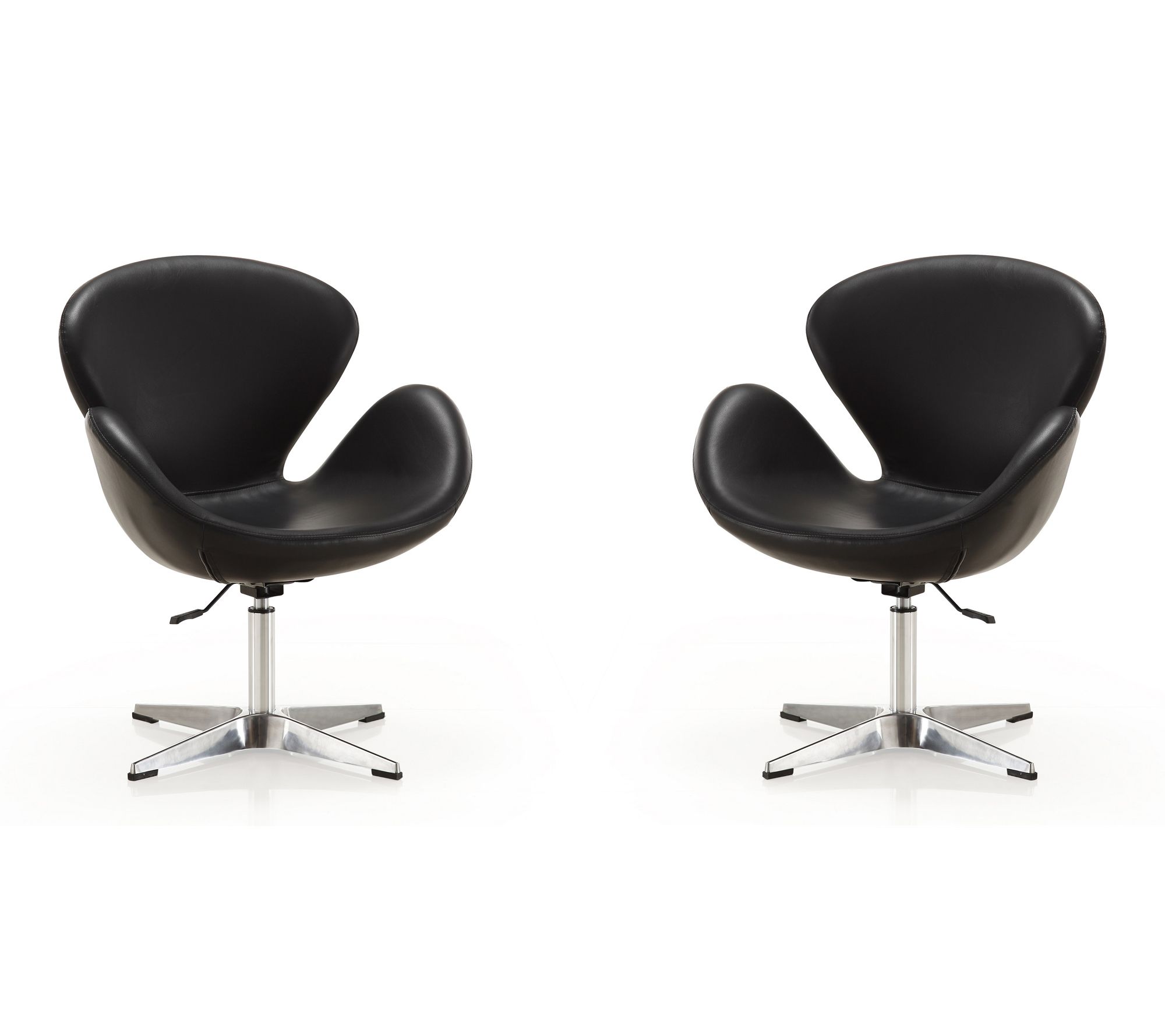 Manhattan Comfort Raspberry Swivel Lounge Chair- Set of 2