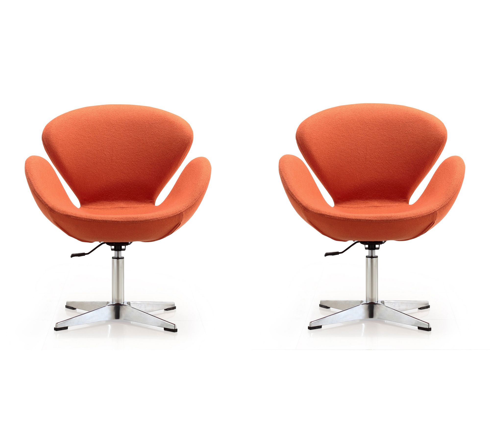 Manhattan Comfort Raspberry Swivel Lounge Chair- Set of 2