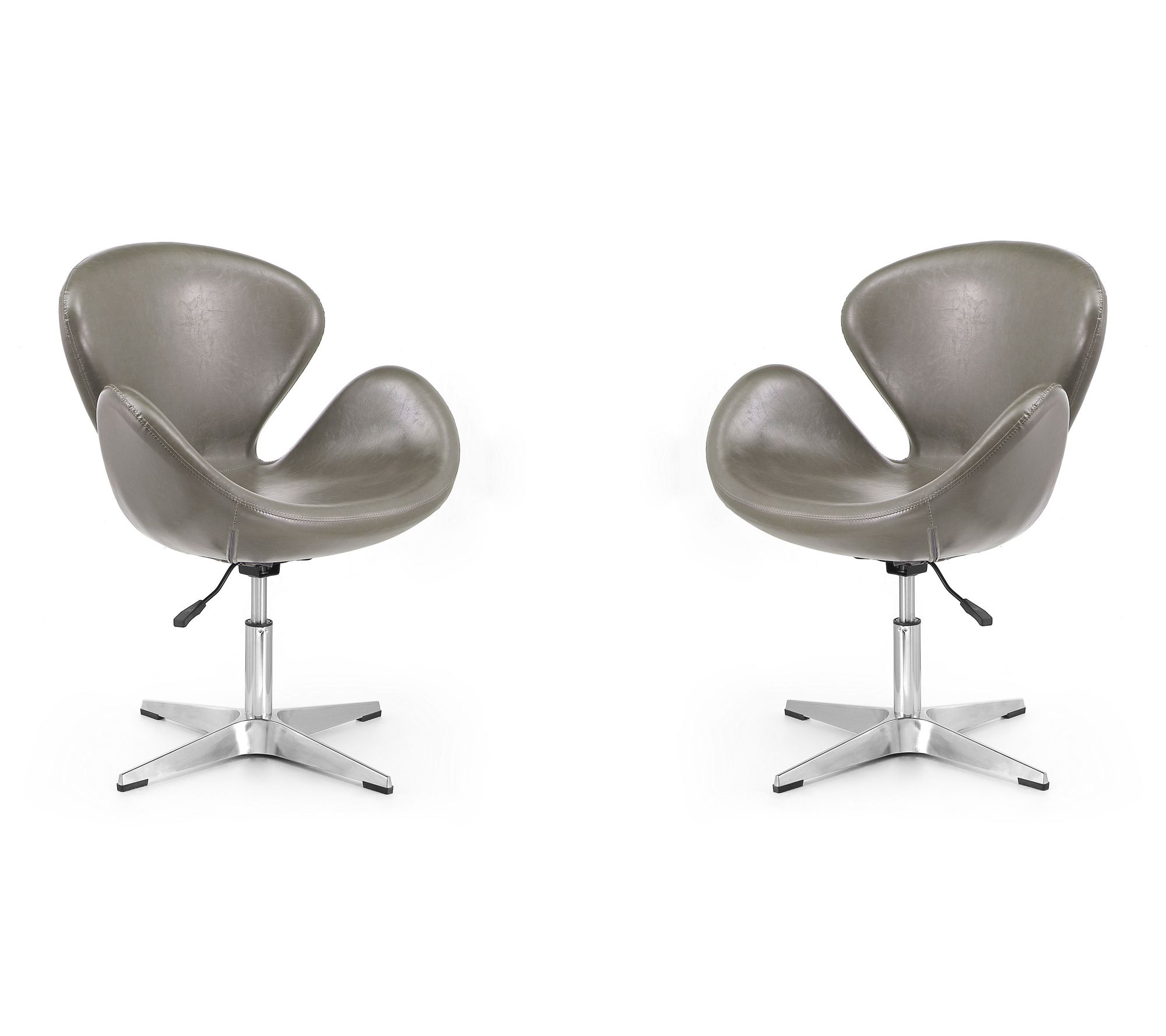 Manhattan Comfort Raspberry Swivel Lounge Chair- Set of 2