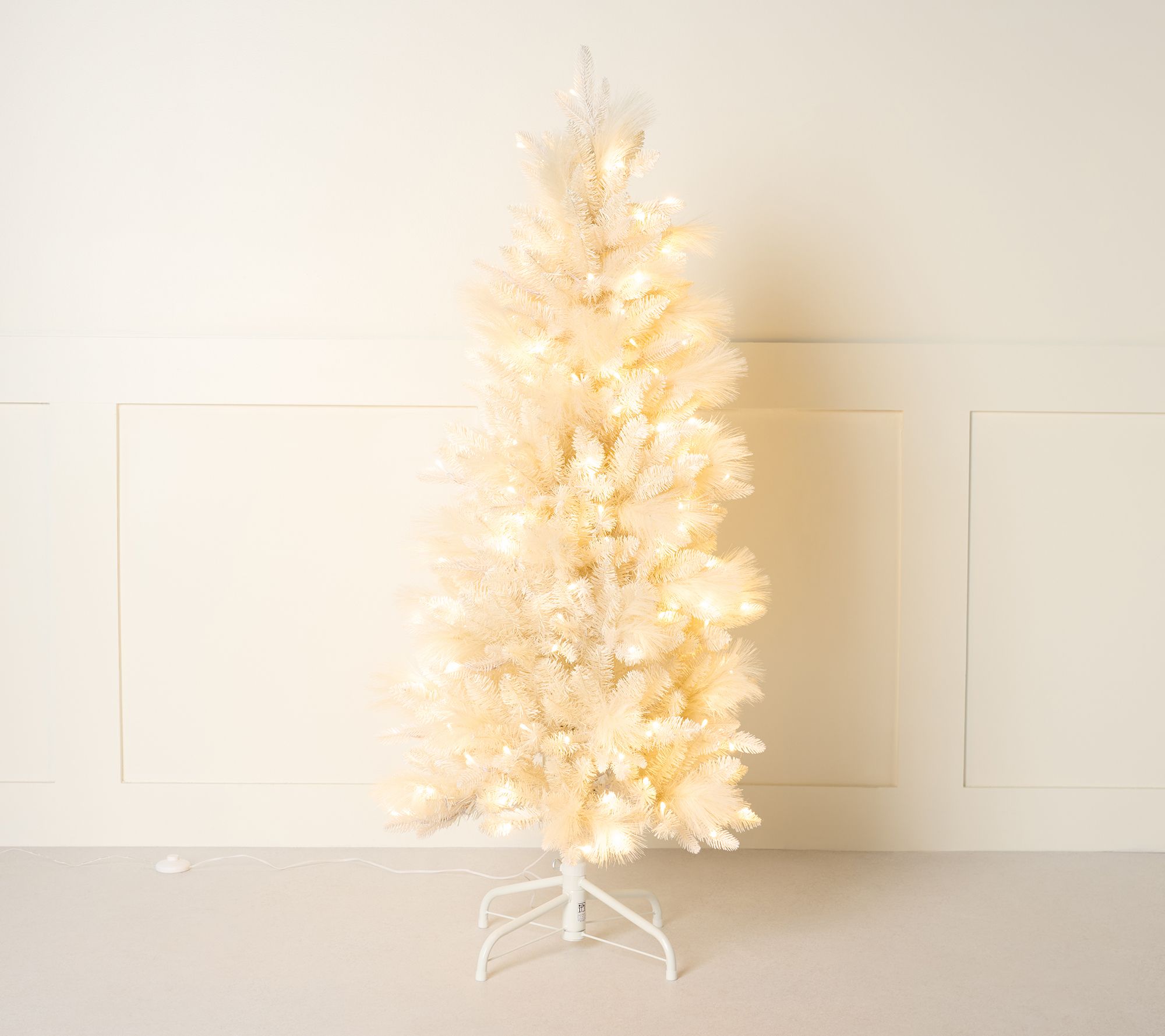 5' Illuminated Slim Tree with Pampas Accents by Kim Gravel