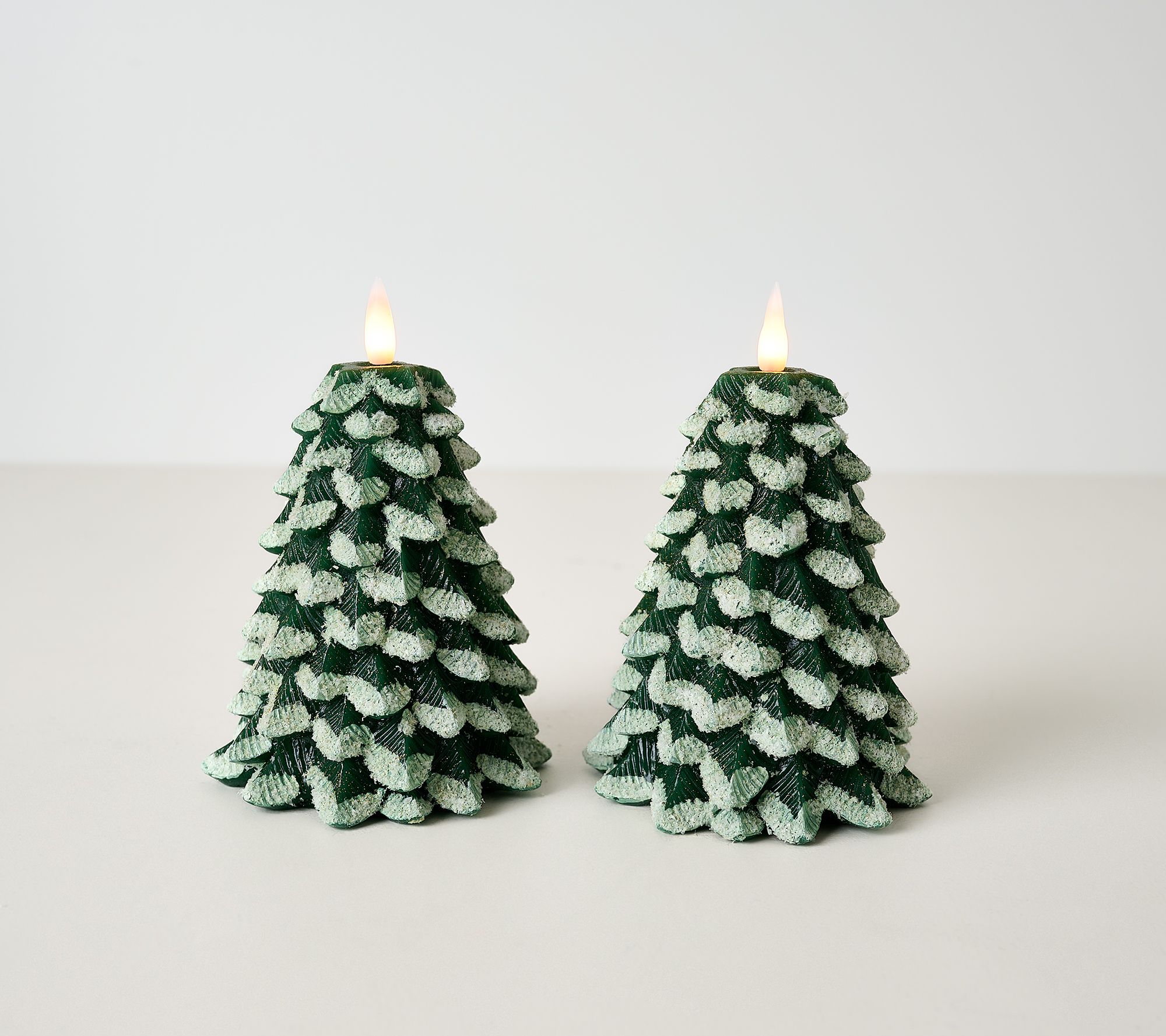 Home Bliss Set of 2 Metallic Flameless Tree Candles