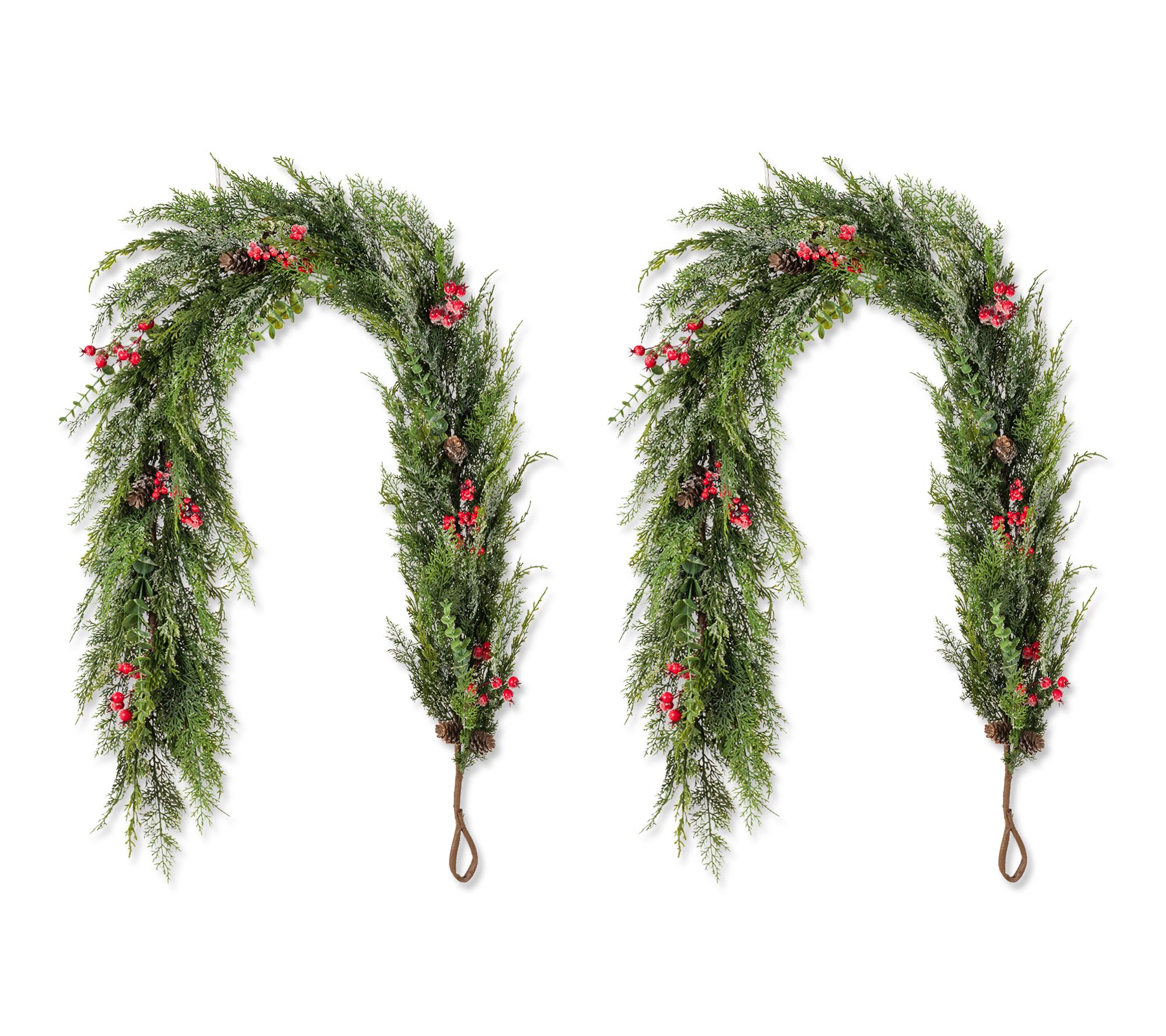Glitzhome S/2 6' Christmas Greenery Frosted PE Dripping