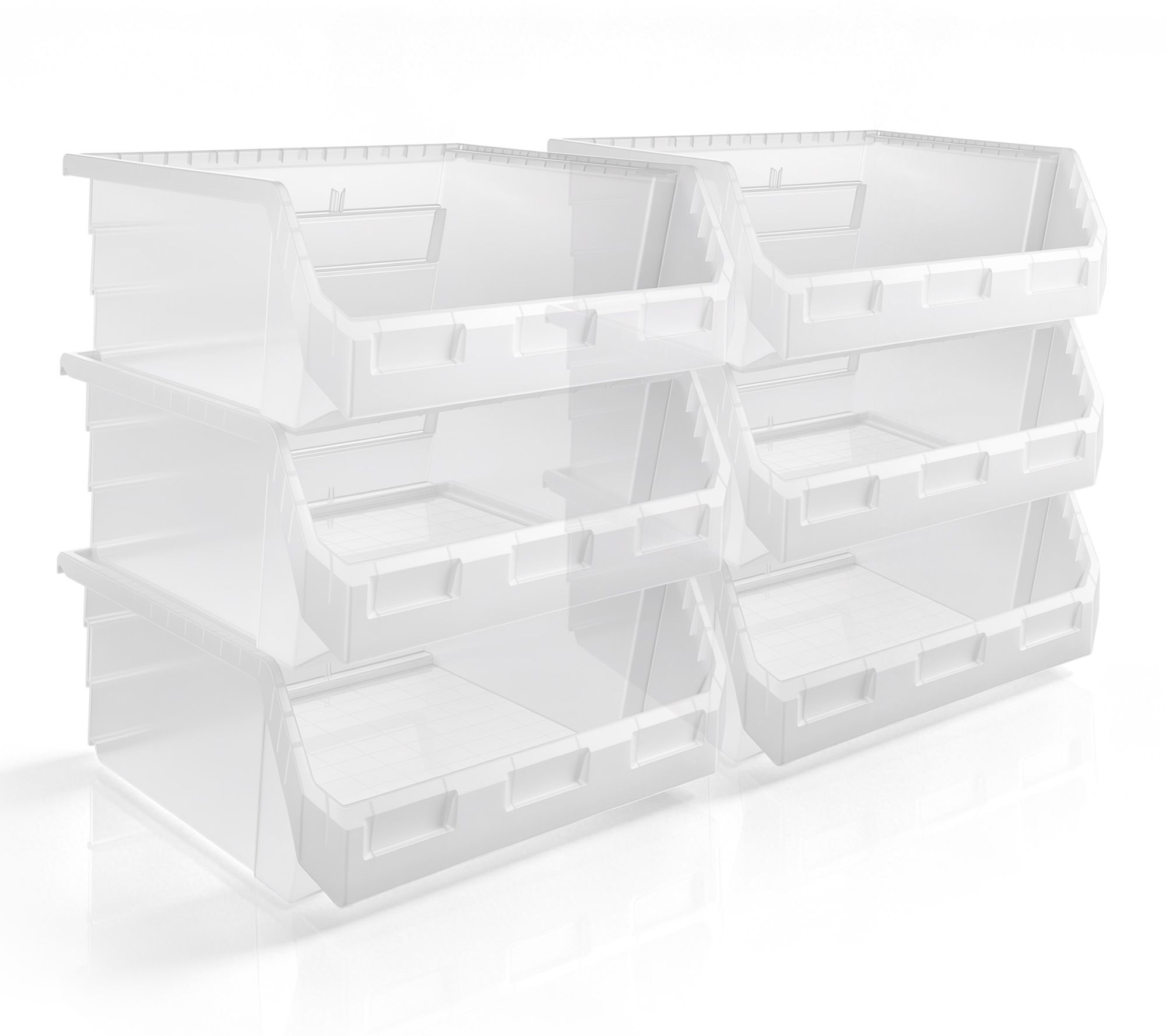Sorbus Open Front Garage Plastic Storage Bin - X-Large, 6 PK