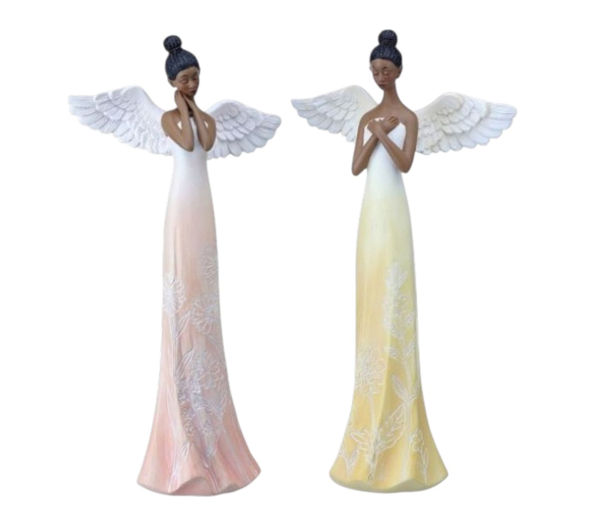 RC Home Decor Set of 2 African American Angel Figurines
