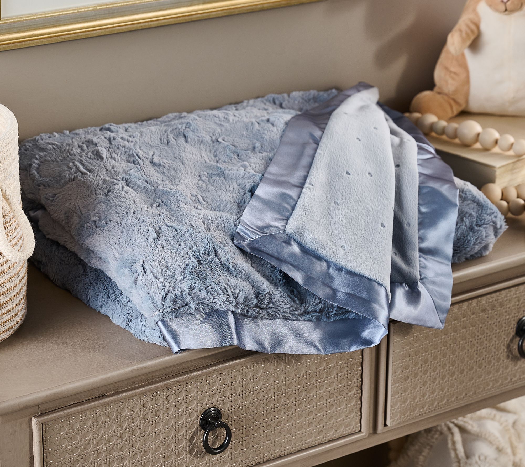 "As Is" Hotel du Cobb 40x46 Faux Fur Stroller Blanket -Dennis